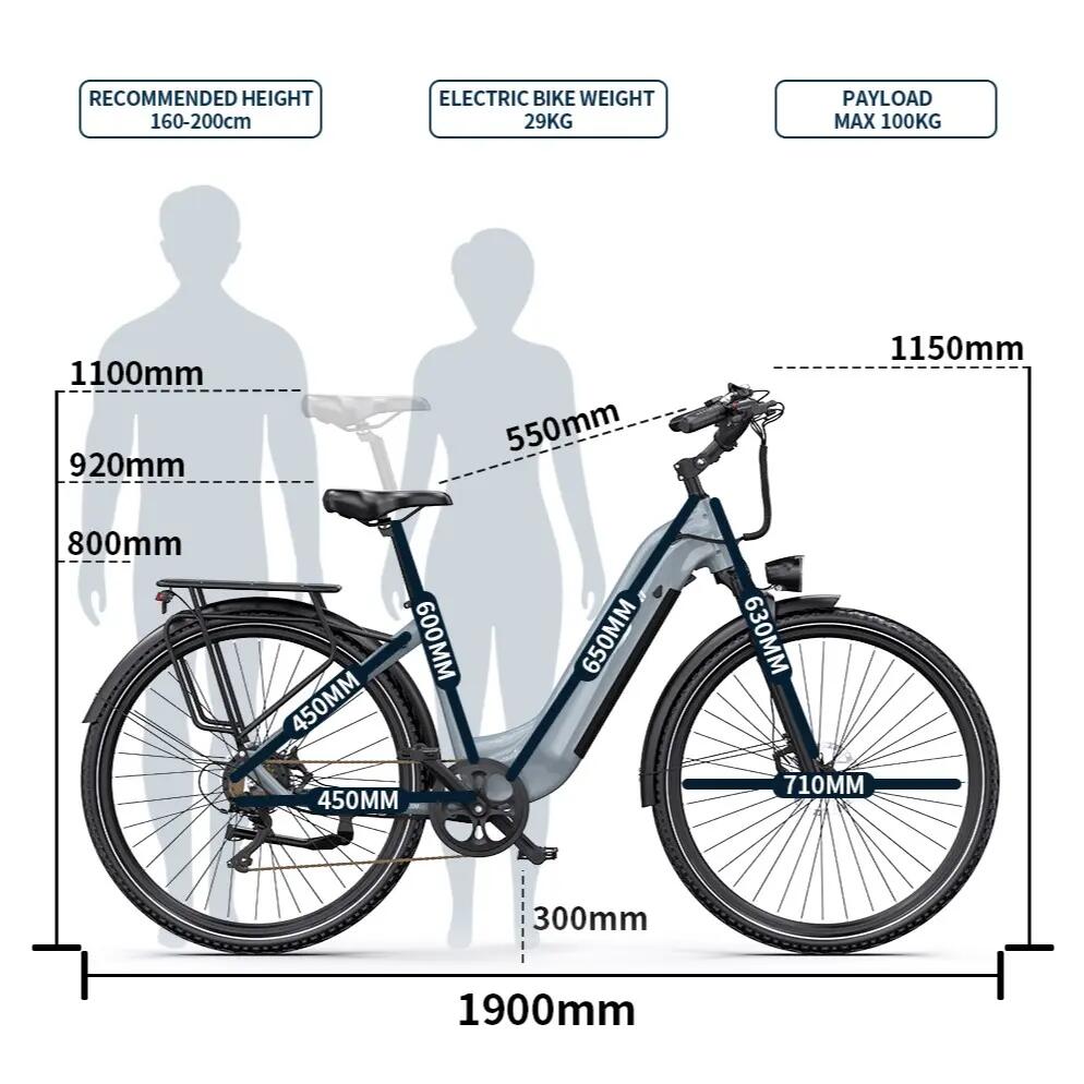 Bicicleta elétrica adulto ONESPORT OT05 PRO 36V250W 140KM AUTONOMIA 5/5