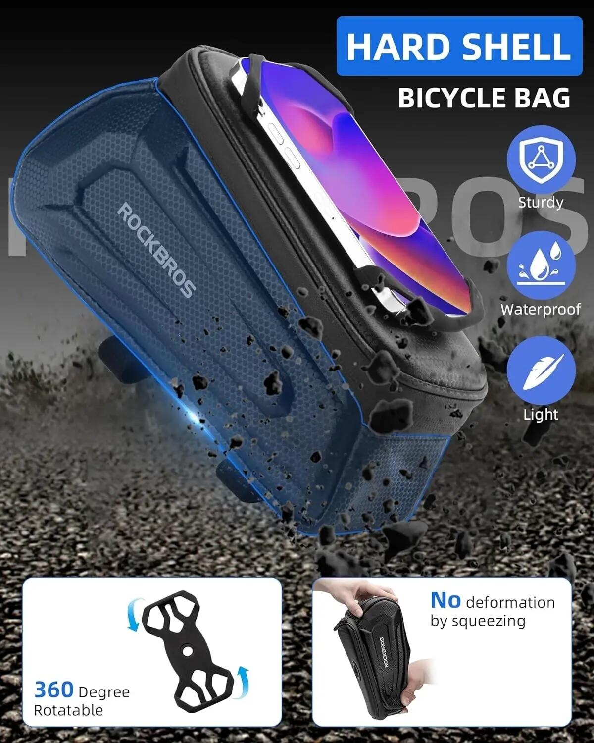 ROCKBROS Fahrradtasche Hartschalen-Rahmentasche 4/8