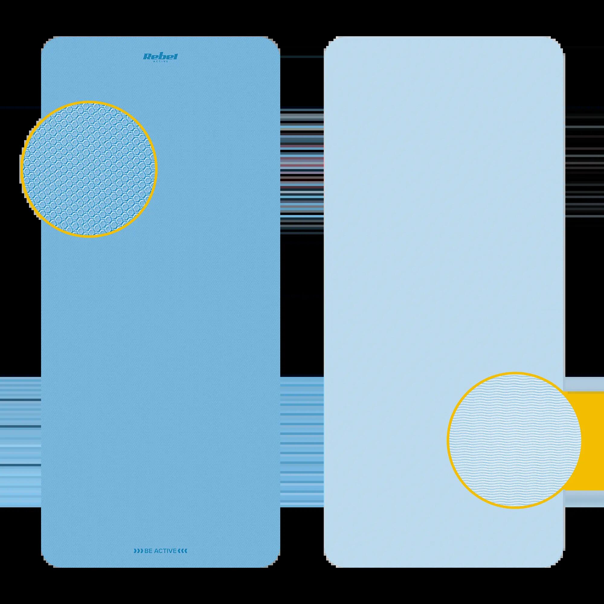 Gymnastikmatte für Yoga, Pilates und Fitness, 200 x 90 cm, TPE, 1 cm, Rebel 4/7