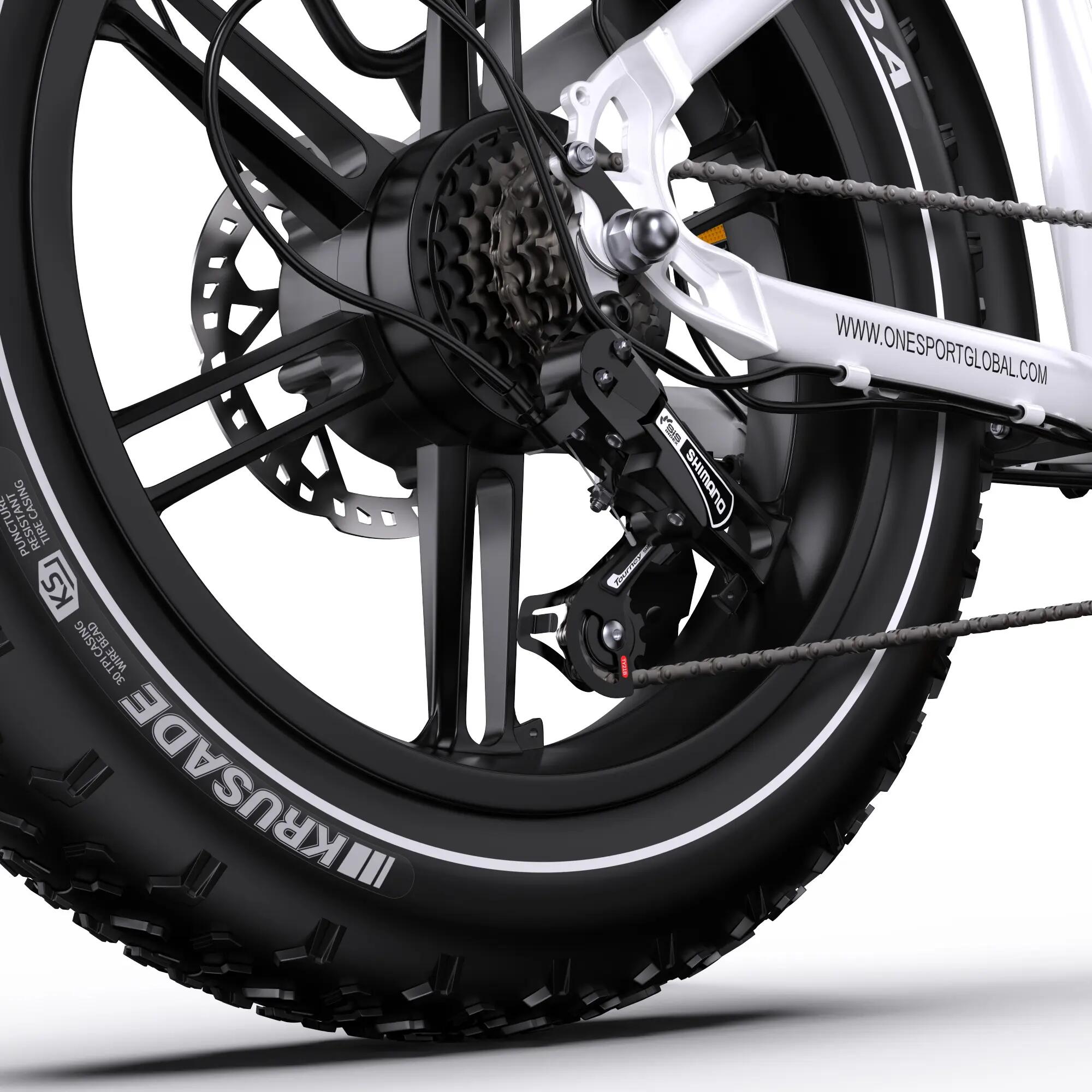 Bicicleta elétrica adulto ONESPORT OT08 pneu 20×4.0 polegadas 48V18Ah 6/7