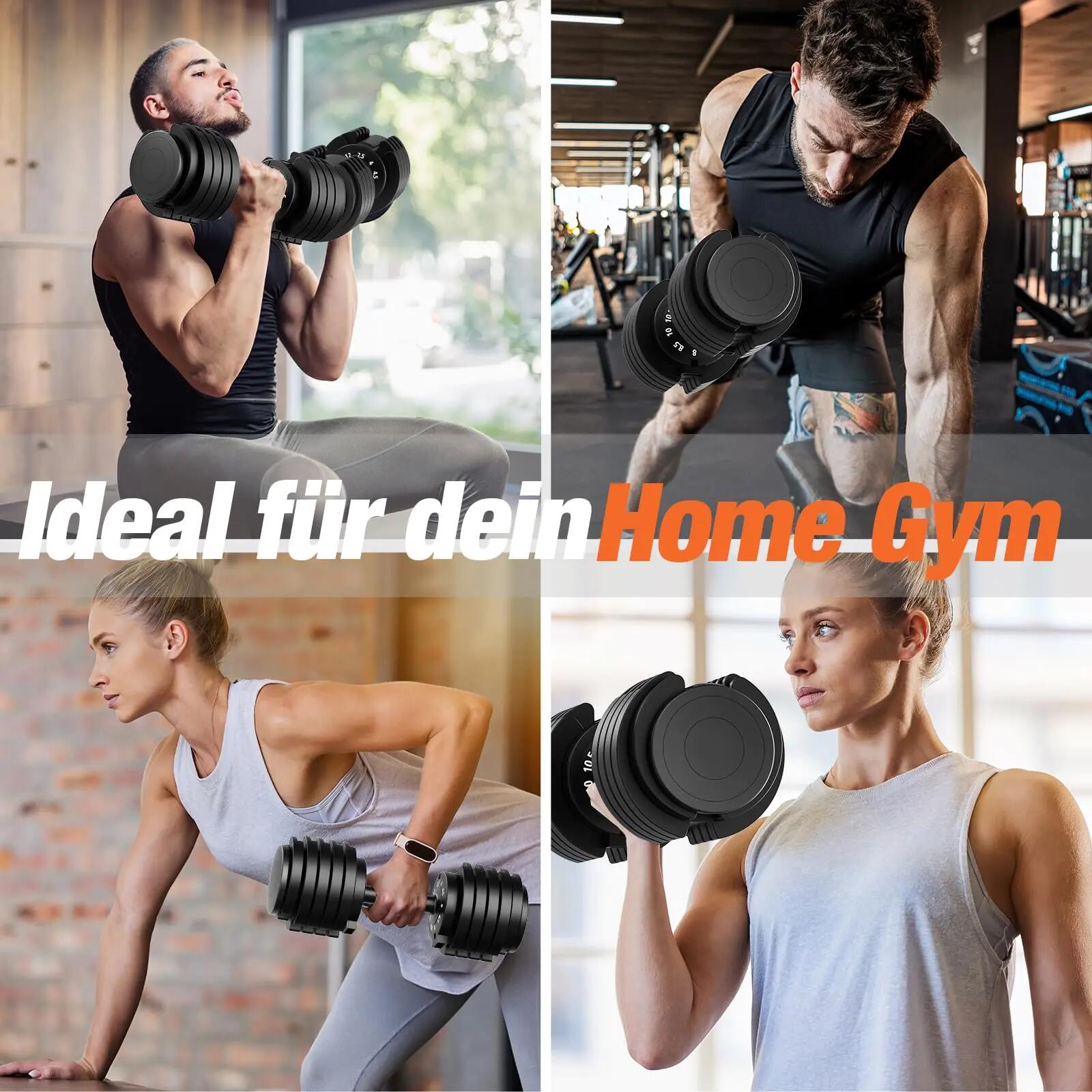 12kg verstellbare Hanteln Set, 10 Stufen, Kurzhanteln 10-in-1 7/7