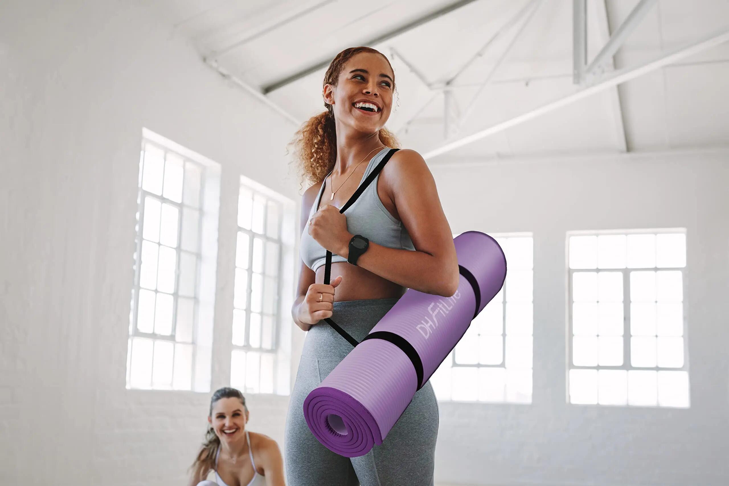 Fitnessmatte Sportmatte 183×61×1cm, dicke rutschfeste Yoga Matte 6/6