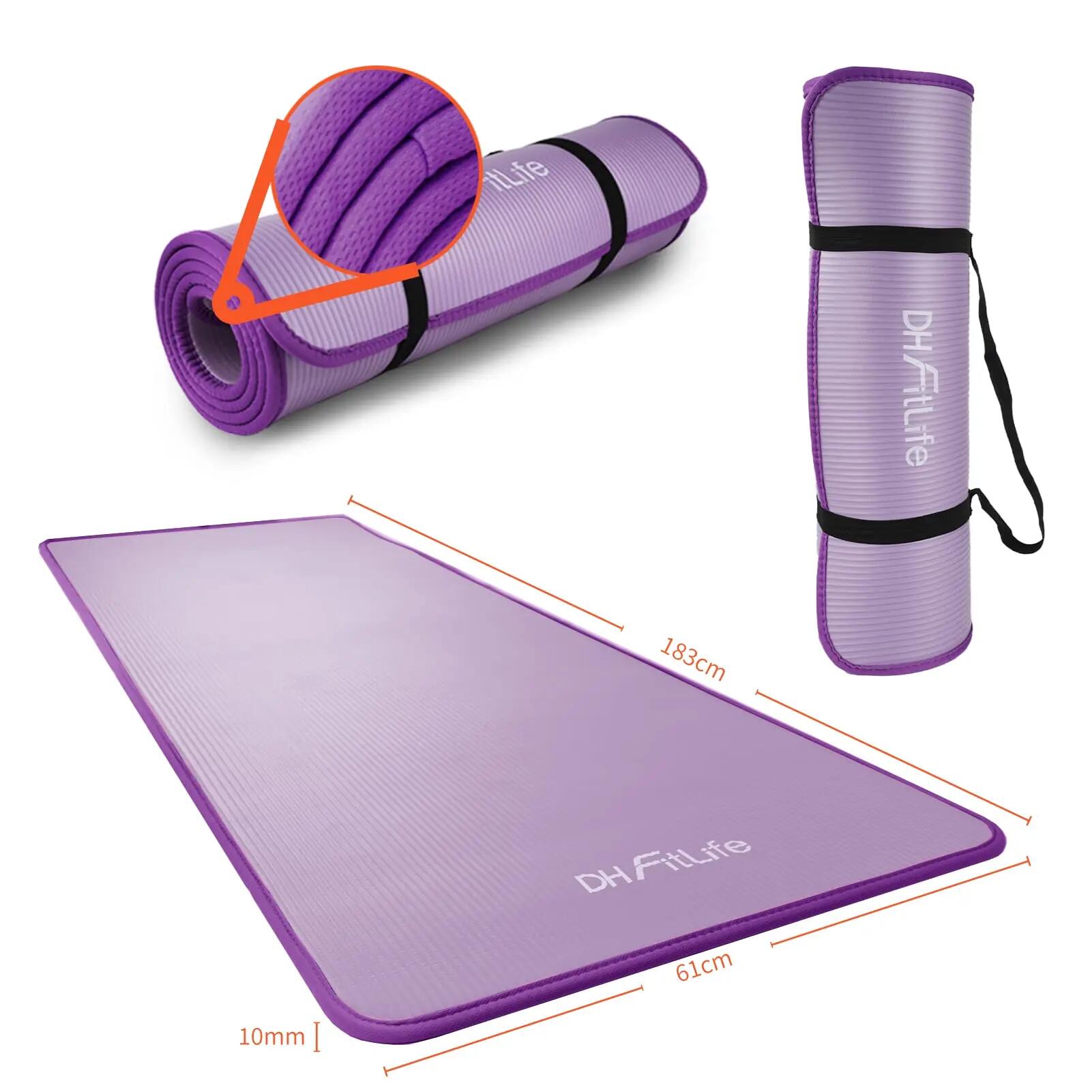 Fitnessmatte Sportmatte 183×61×1cm, dicke rutschfeste Yoga Matte 5/6