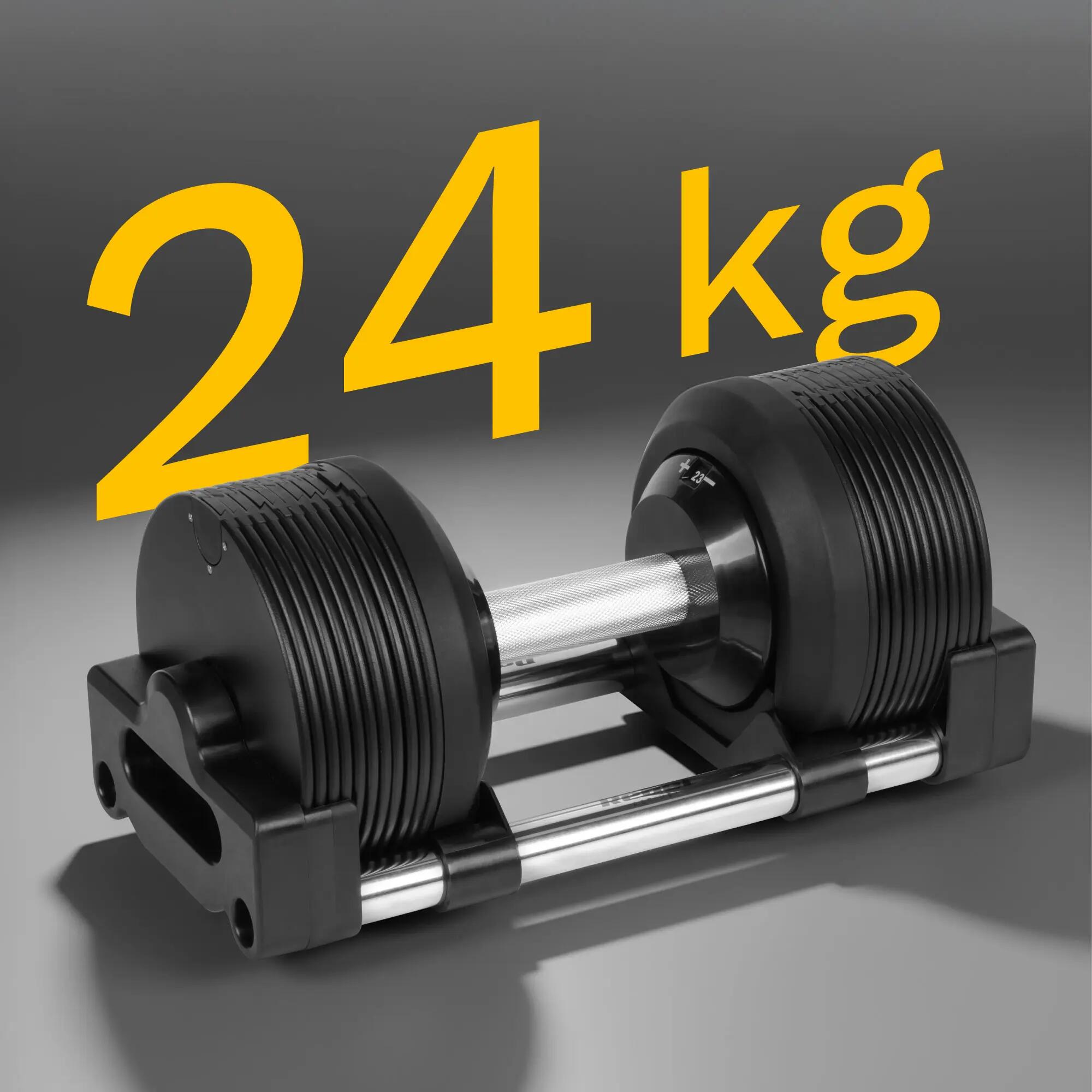 Hantel żeliwny regulowany automat 24 kg skok co 1kg Rebel 6/7