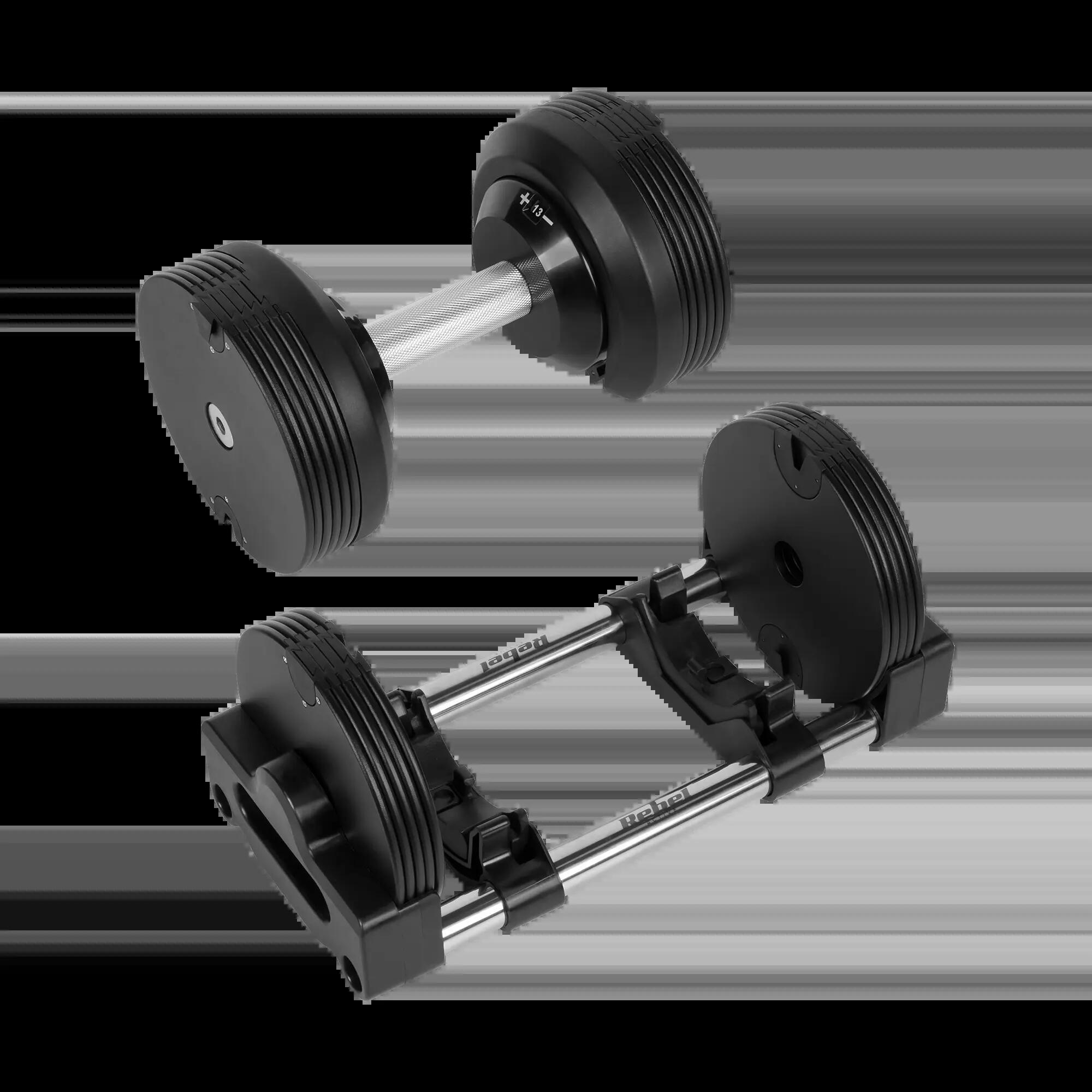 Hantel żeliwny regulowany automat 24 kg skok co 1kg Rebel 5/7
