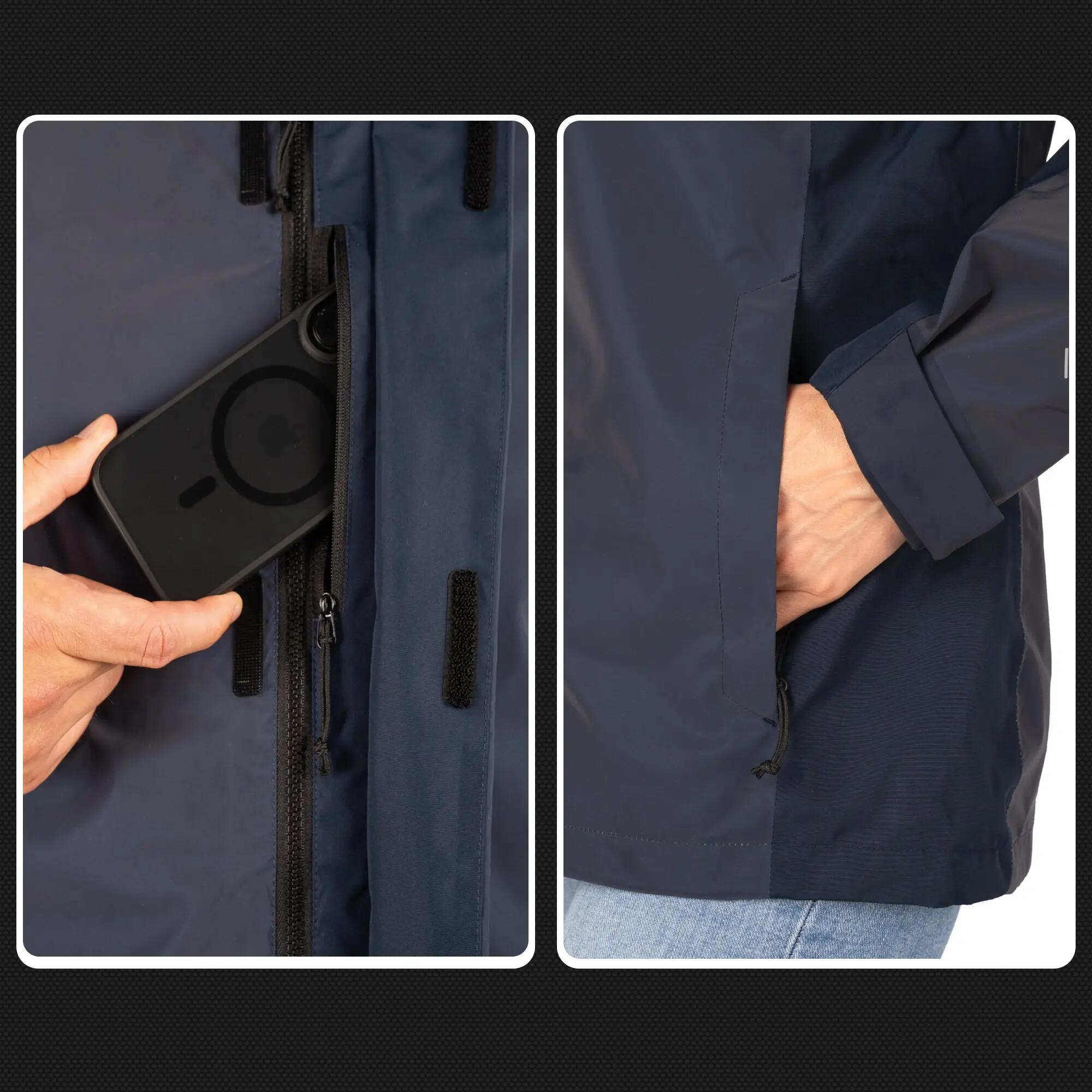 3-in-1 jas heren waterdicht en reflecterend met fleece binnenjack 7/8