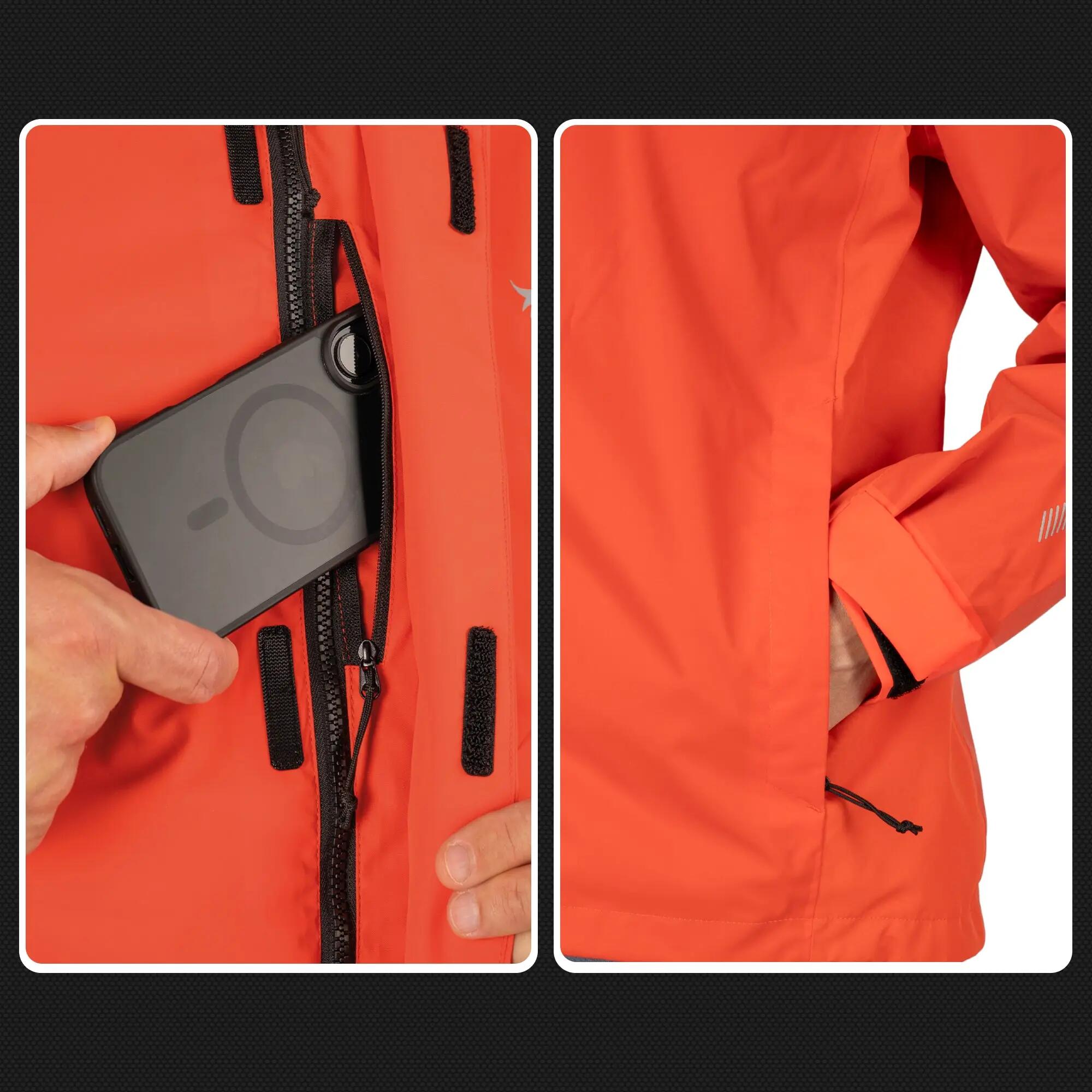 3-in-1 Jacket Men Waterproof & Reflective Raincoat with Fleece Zip-In 7/8
