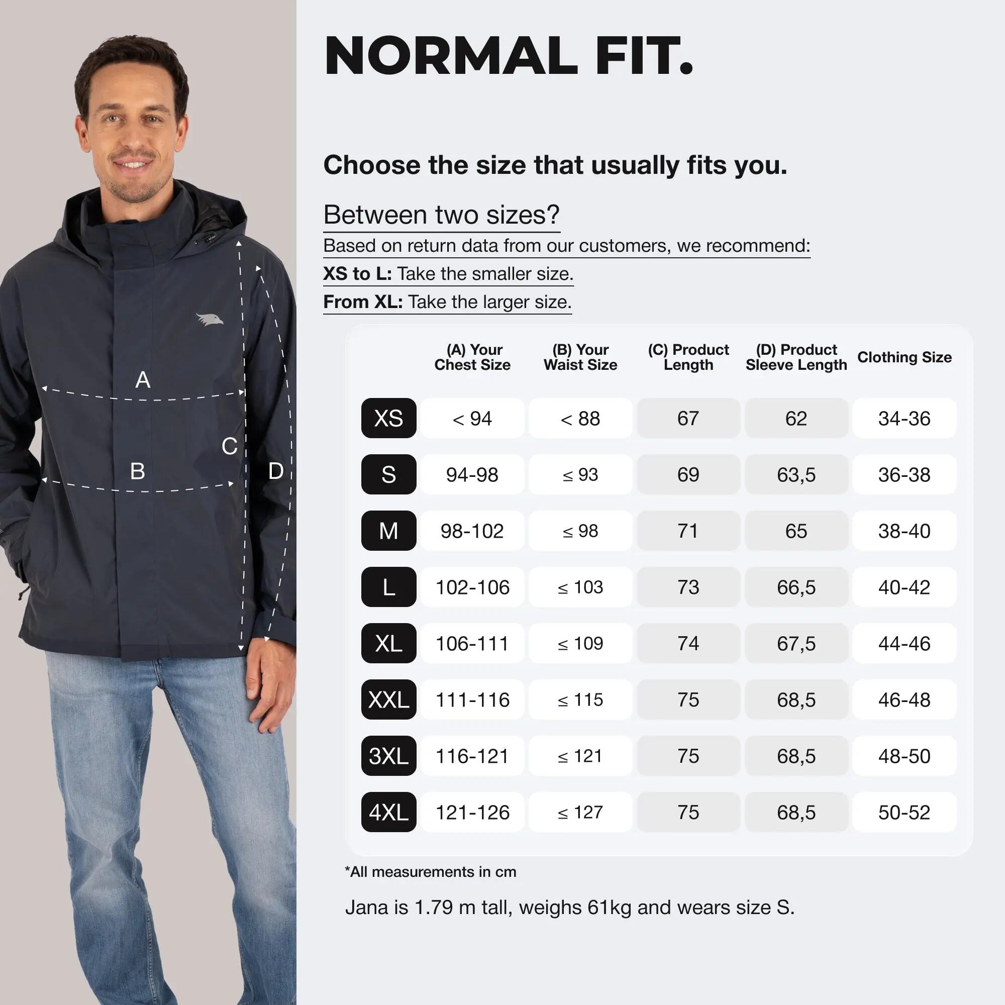 3-in-1 jas heren waterdicht en reflecterend met fleece binnenjack 6/8