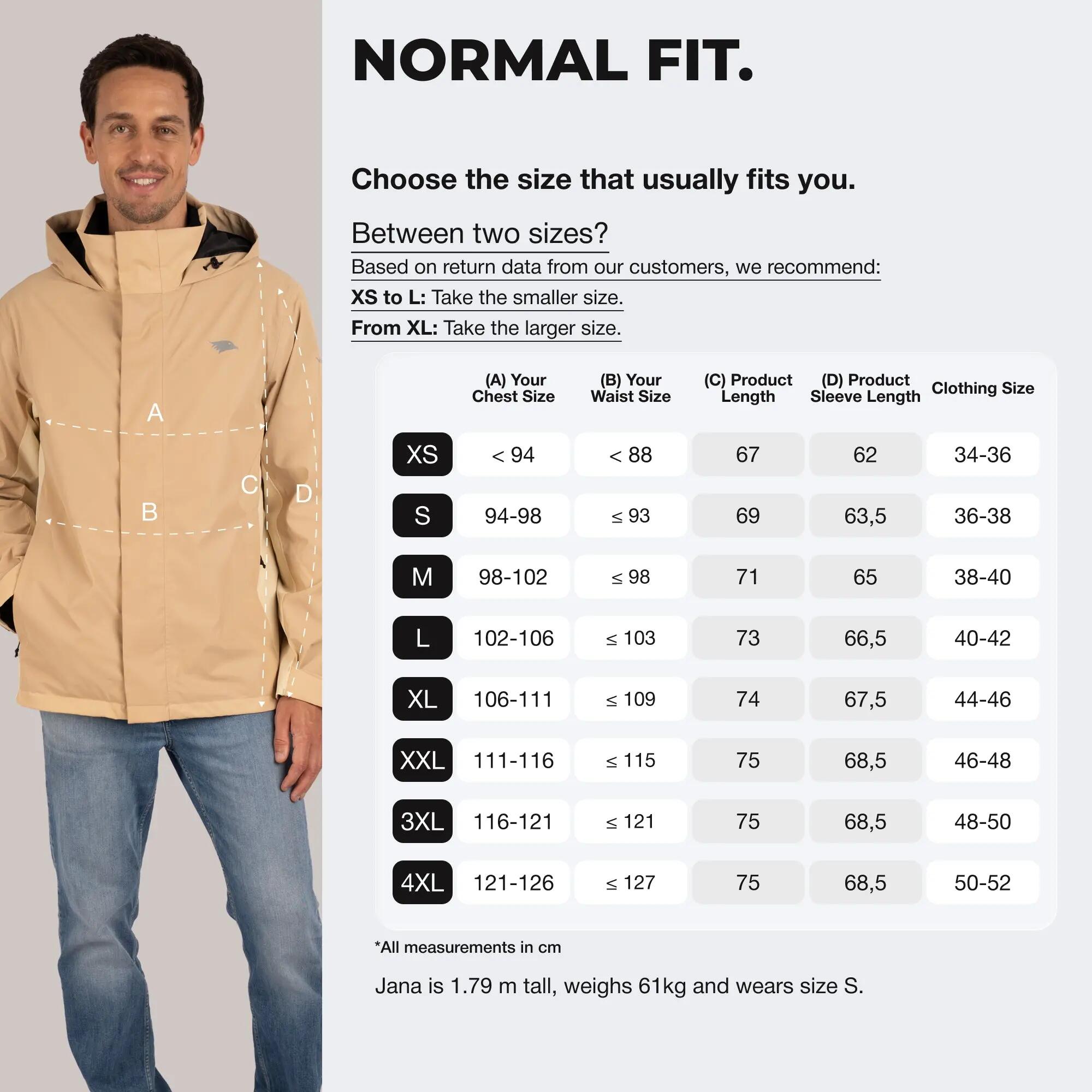 Giacca 3-in-1 uomo impermeabile e riflettente con pile removibile 6/8