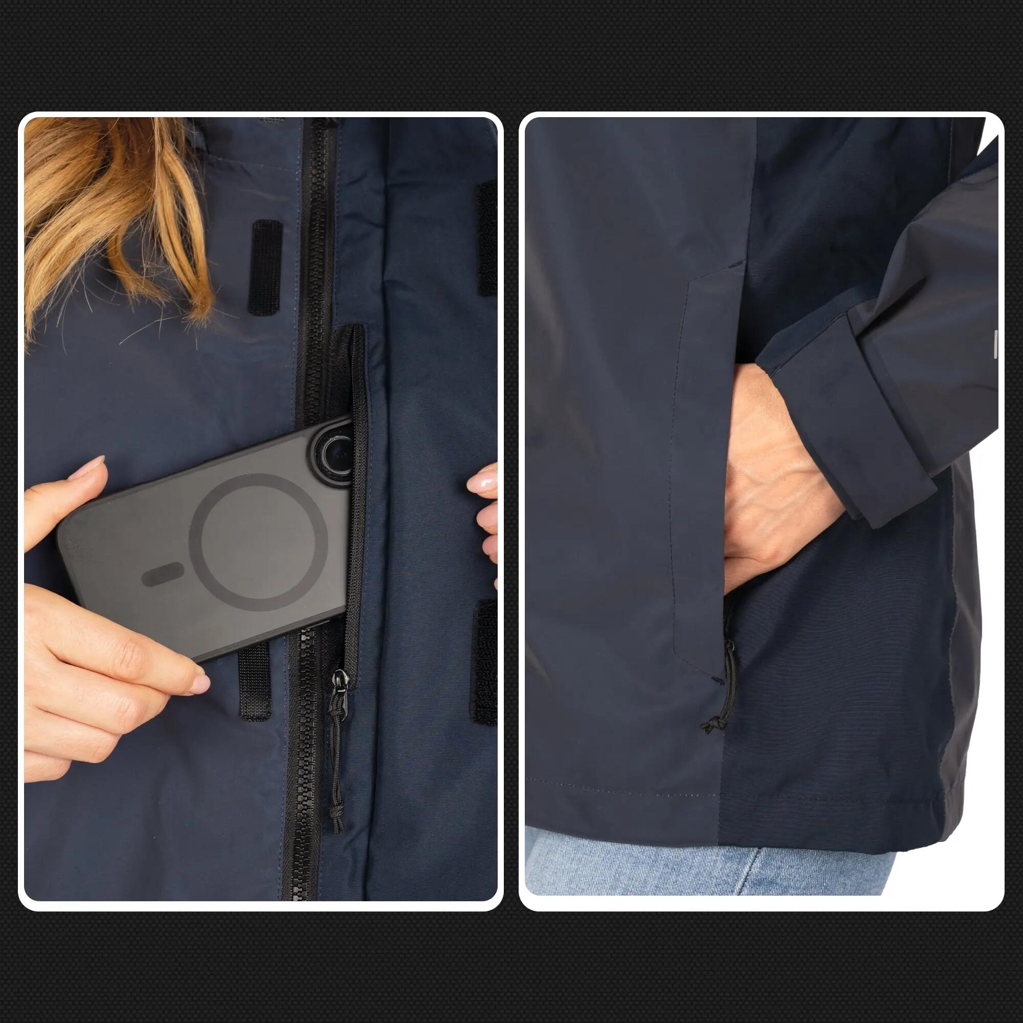 Veste 3-en-1 femme imperméable et réfléchissante avec polaire amovible 7/8