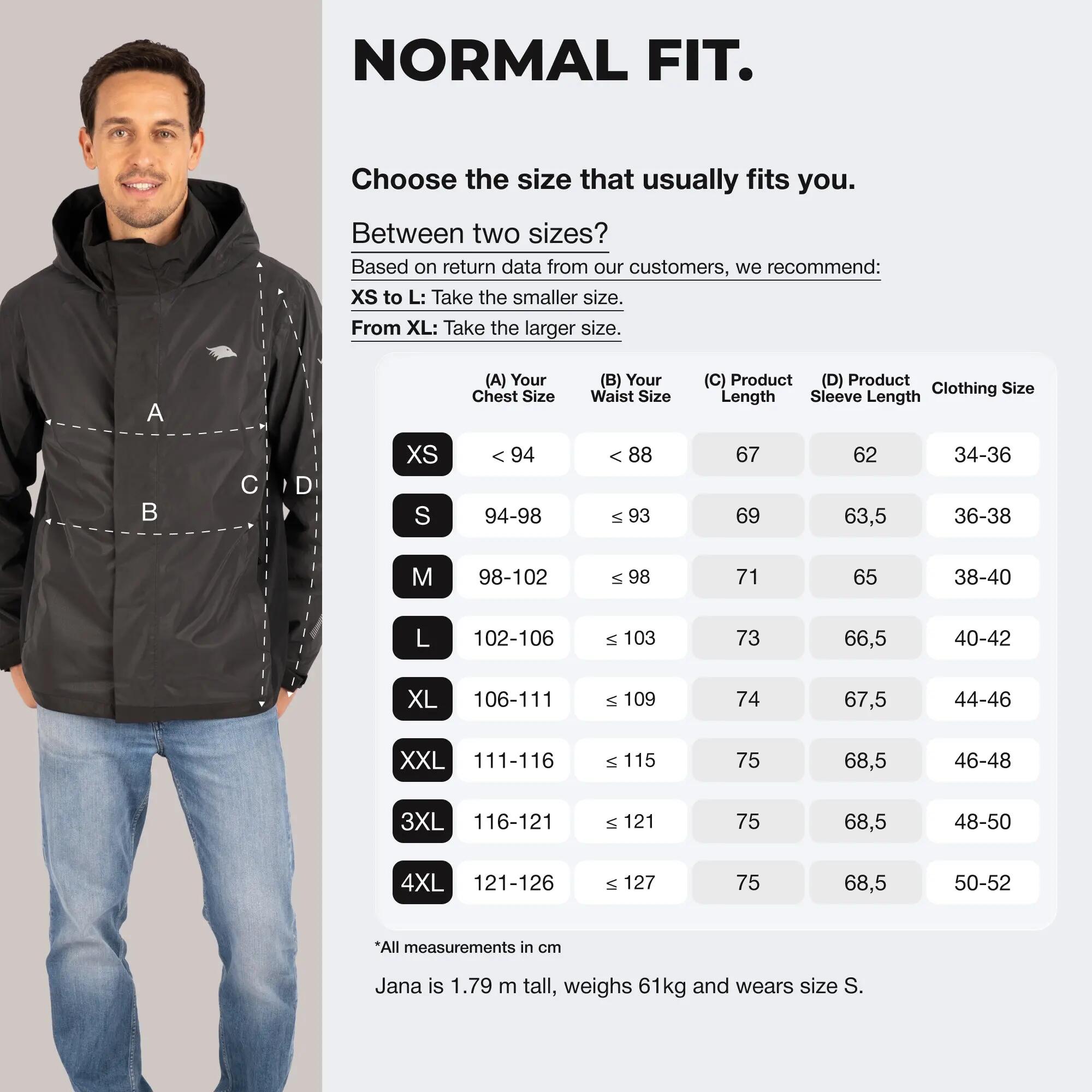 Giacca 3-in-1 uomo impermeabile e riflettente con pile removibile 6/8