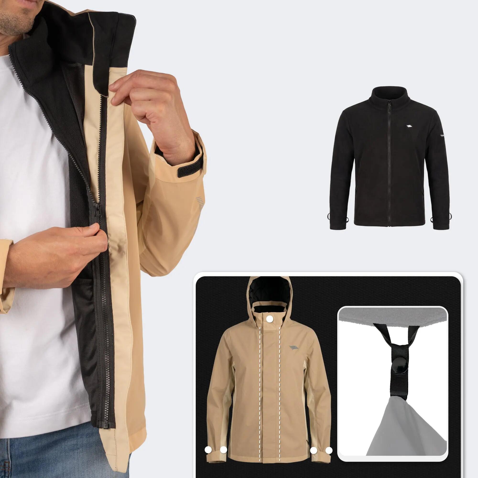 Giacca 3-in-1 uomo impermeabile e riflettente con pile removibile 4/8