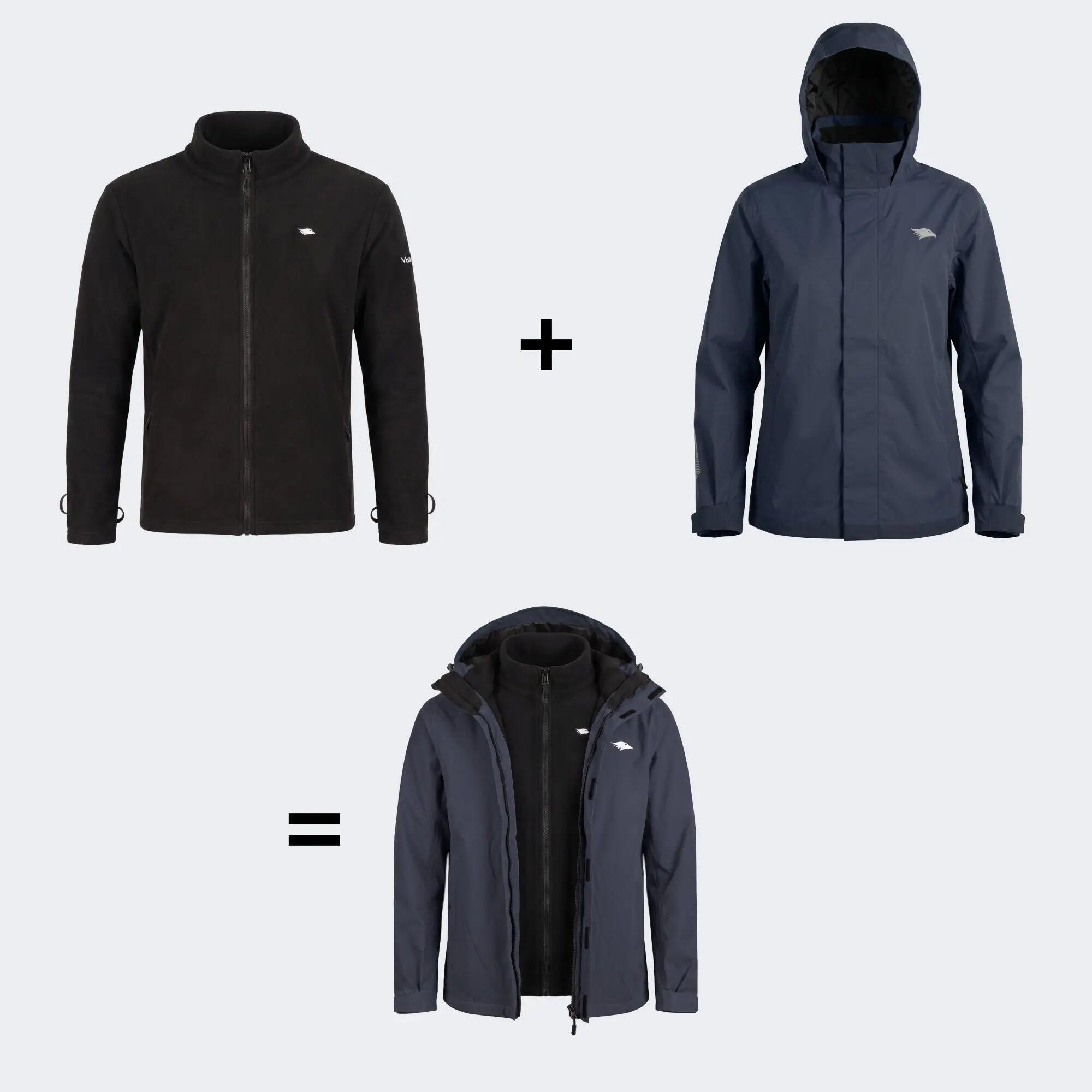 Veste 3-en-1 femme imperméable et réfléchissante avec polaire amovible 3/8