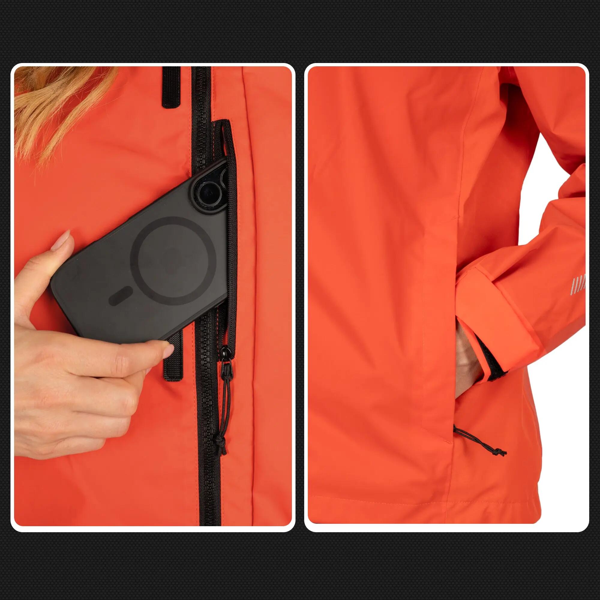 Veste 3-en-1 femme imperméable et réfléchissante avec polaire amovible 7/8
