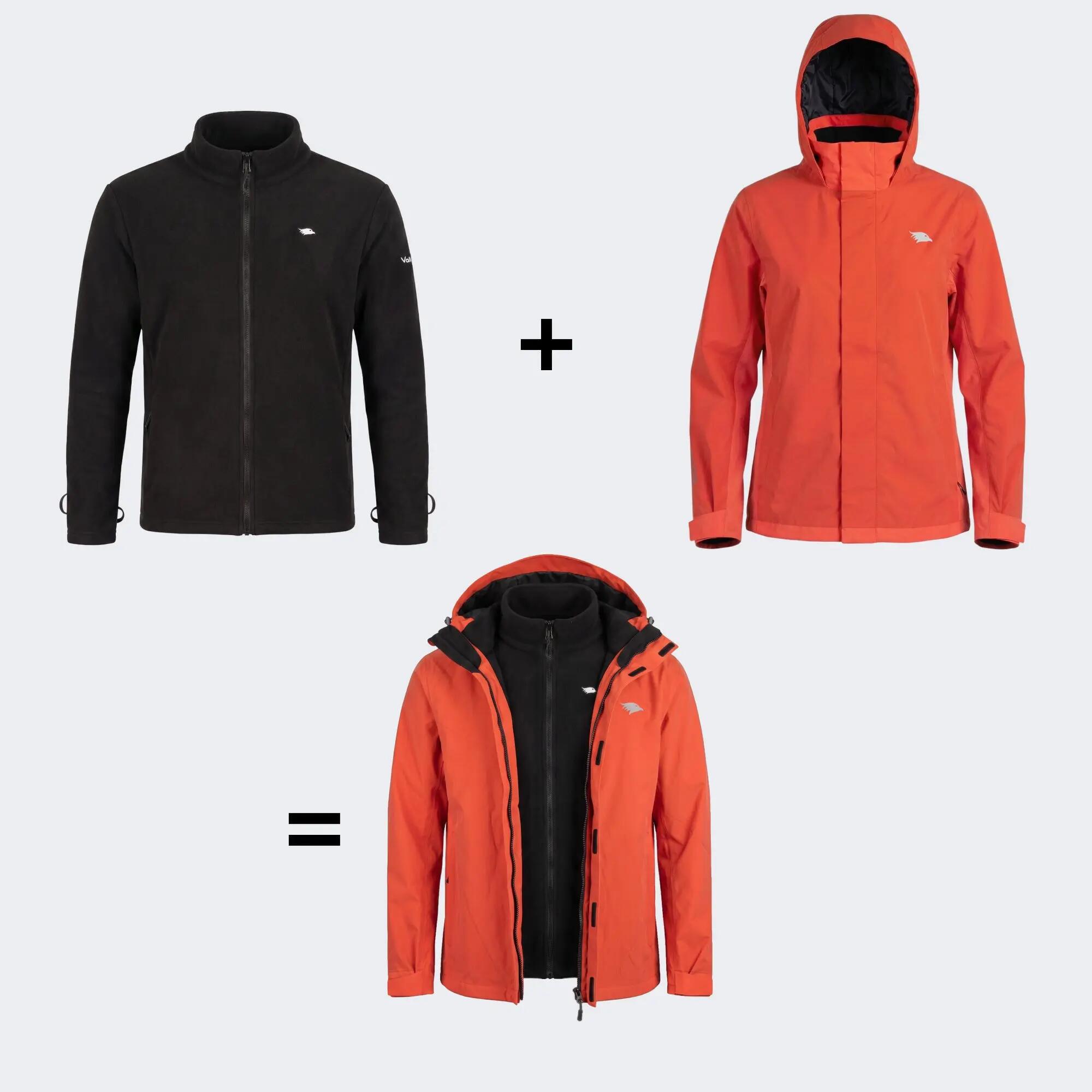 Veste 3-en-1 femme imperméable et réfléchissante avec polaire amovible 3/8