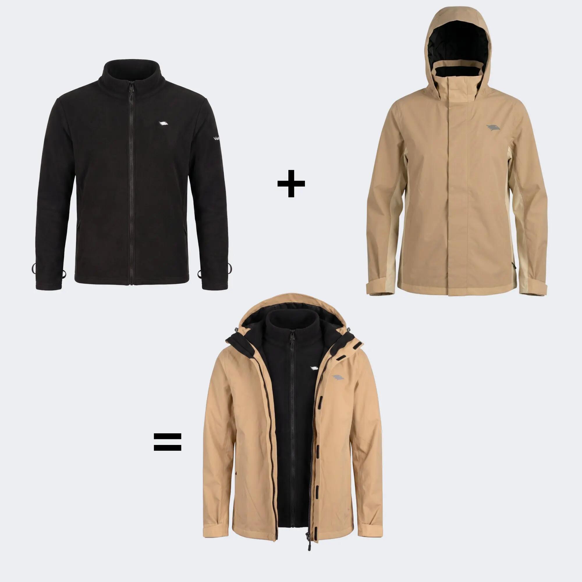 Giacca 3-in-1 uomo impermeabile e riflettente con pile removibile 3/8