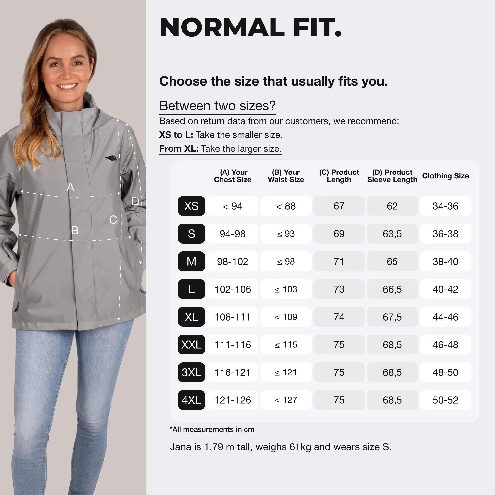 3-in-1 Jacket Women Waterproof & Reflective Raincoat with Fleece Zip-In 6/8