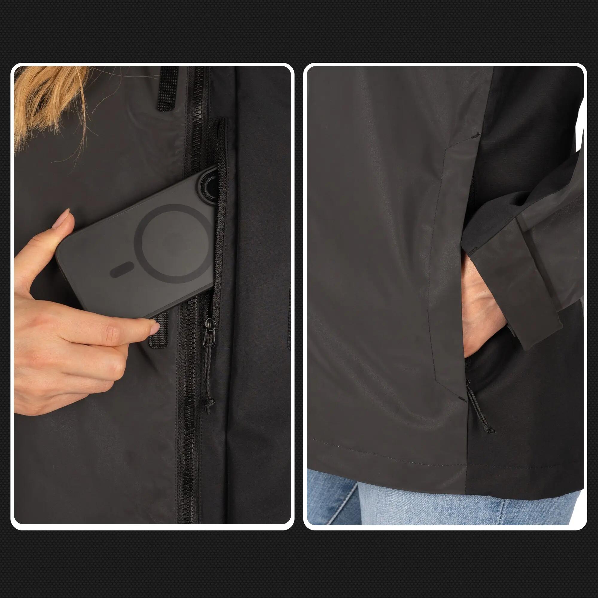Veste 3-en-1 femme imperméable et réfléchissante avec polaire amovible 7/8