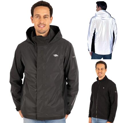 3-in-1 jas heren waterdicht en reflecterend met fleece binnenjack