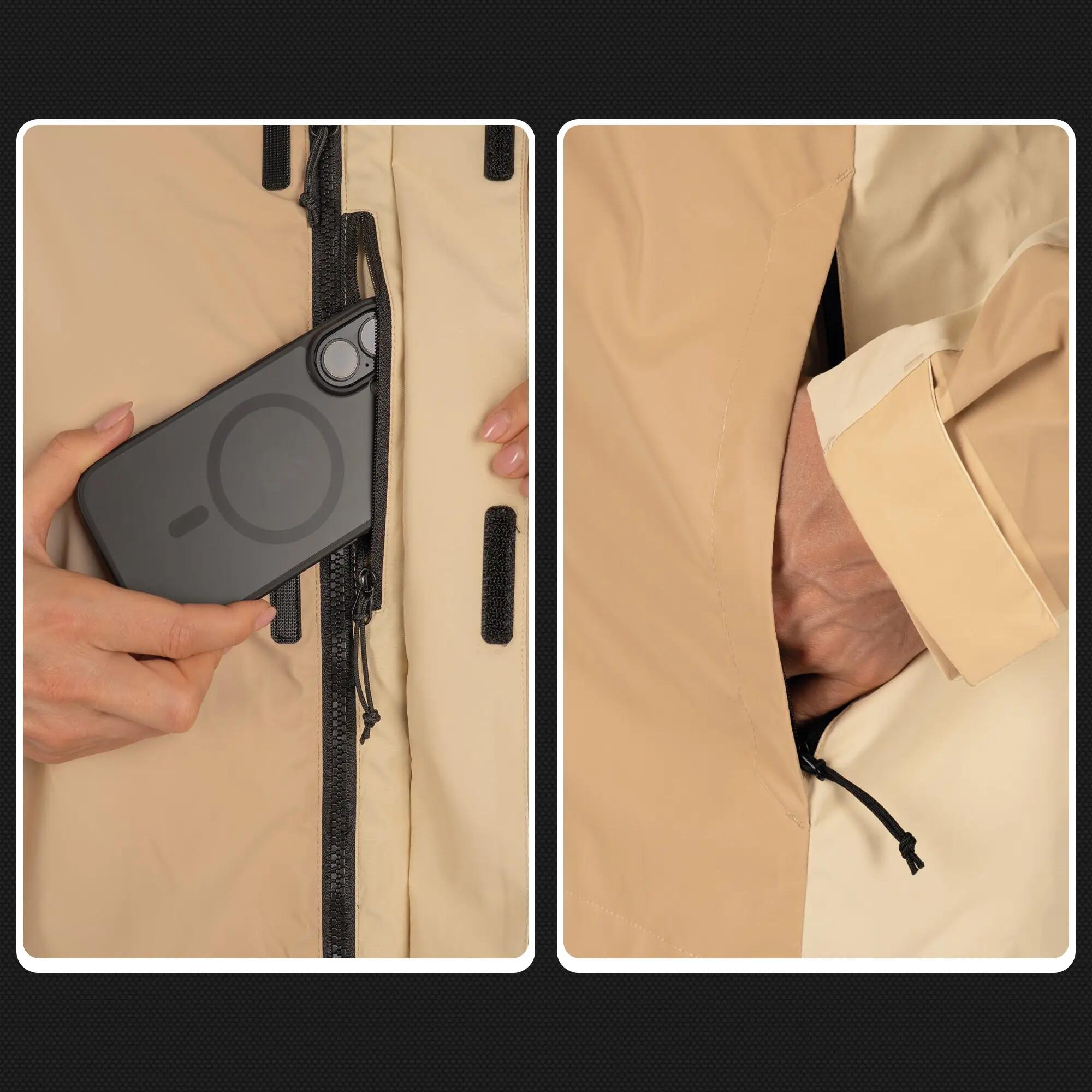 Veste 3-en-1 femme imperméable et réfléchissante avec polaire amovible 7/8