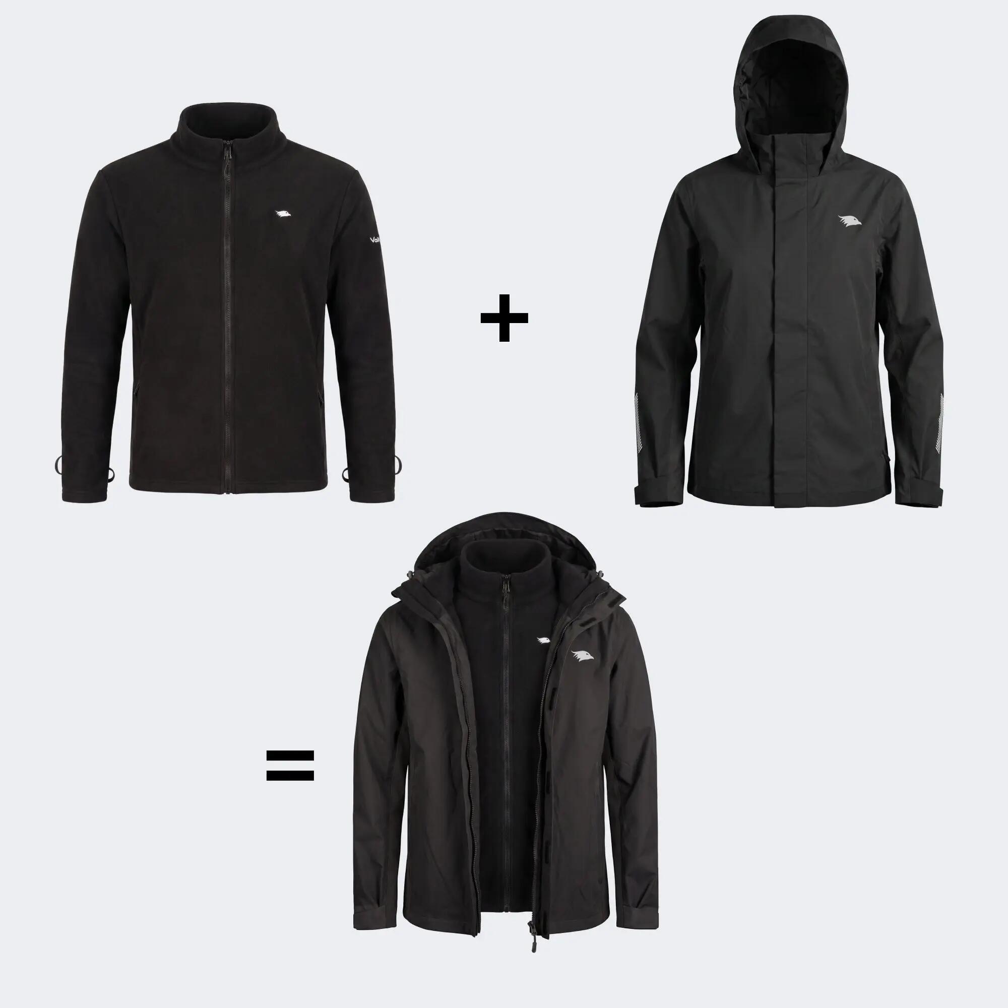 Veste 3-en-1 femme imperméable et réfléchissante avec polaire amovible 3/8
