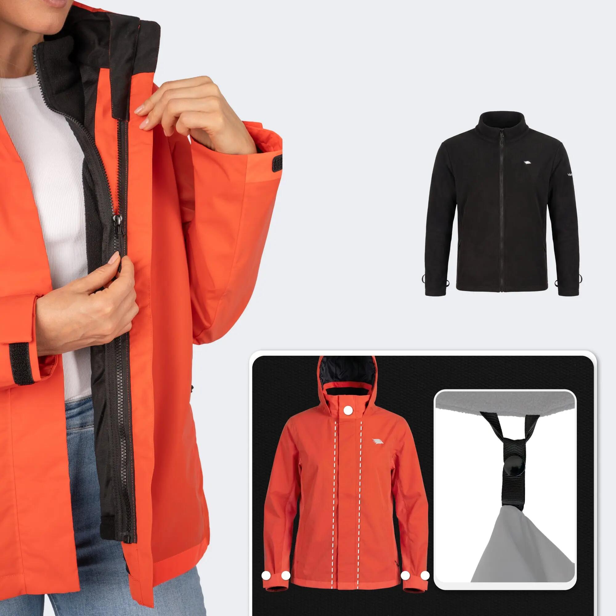 Veste 3-en-1 femme imperméable et réfléchissante avec polaire amovible 4/8