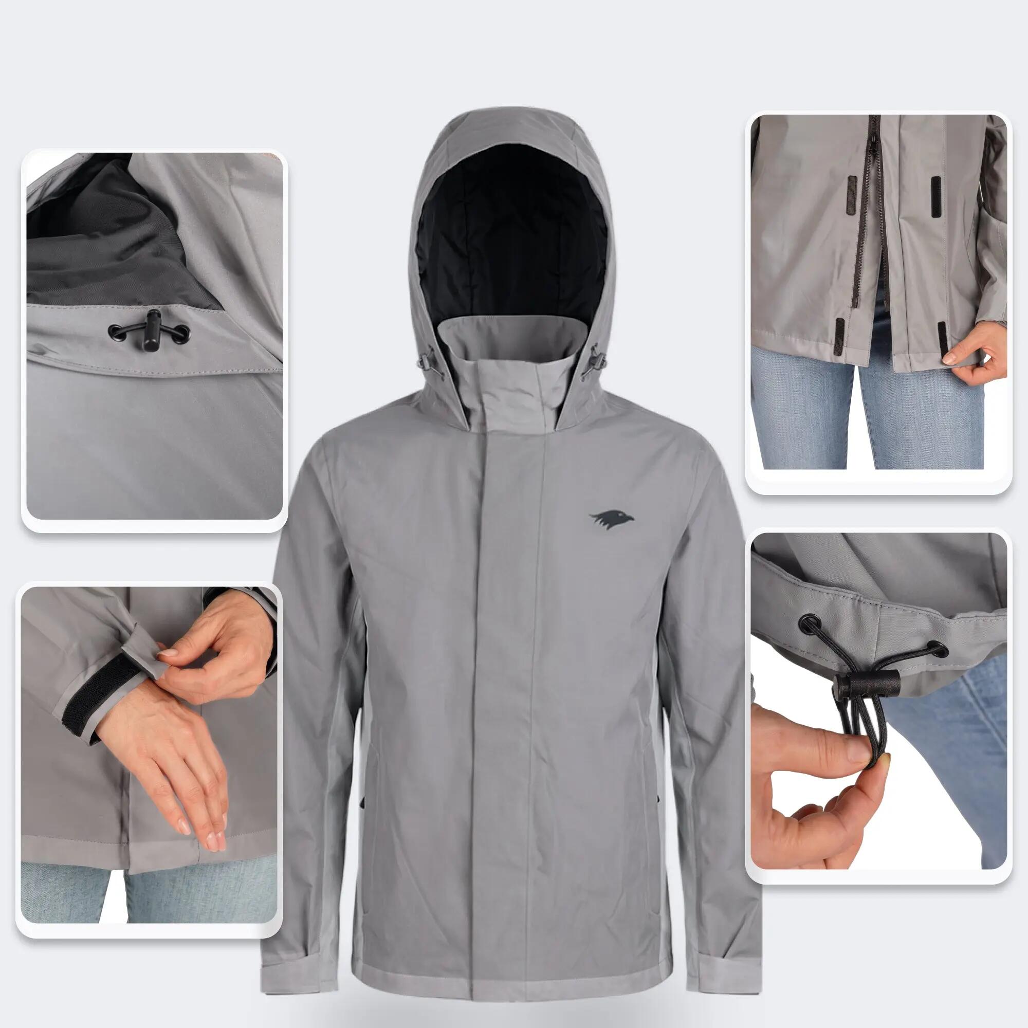 3-in-1 Jacket Women Waterproof & Reflective Raincoat with Fleece Zip-In 5/8