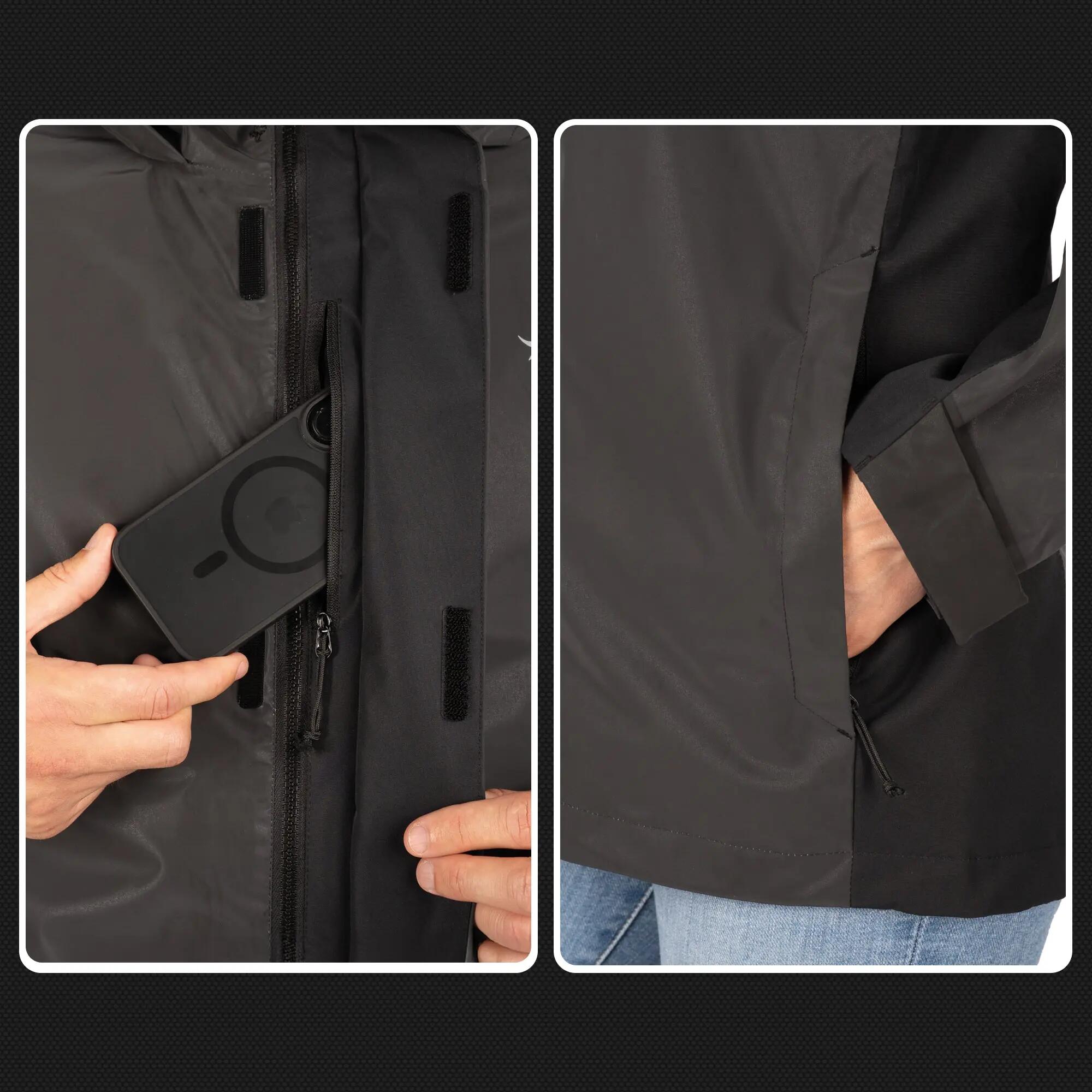 Giacca 3-in-1 uomo impermeabile e riflettente con pile removibile 7/8