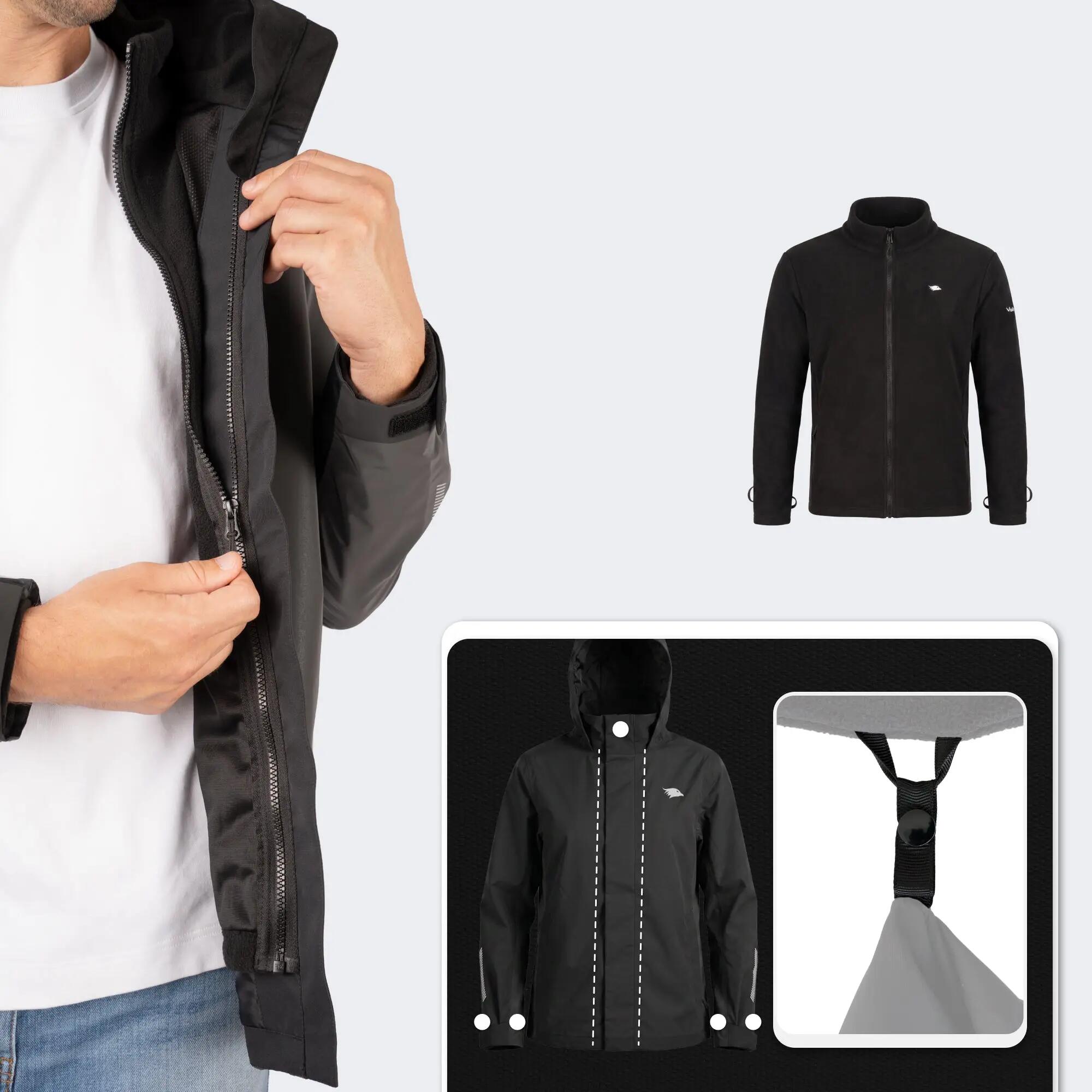 Giacca 3-in-1 uomo impermeabile e riflettente con pile removibile 4/8