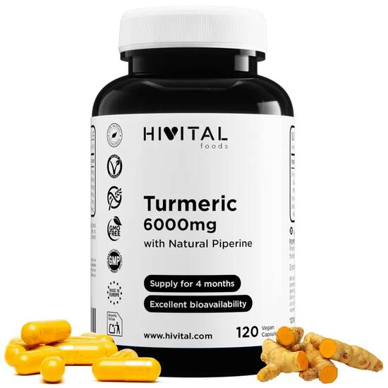 Curcuma 6000 mg au Poivre Noir | 120 gélules végétales