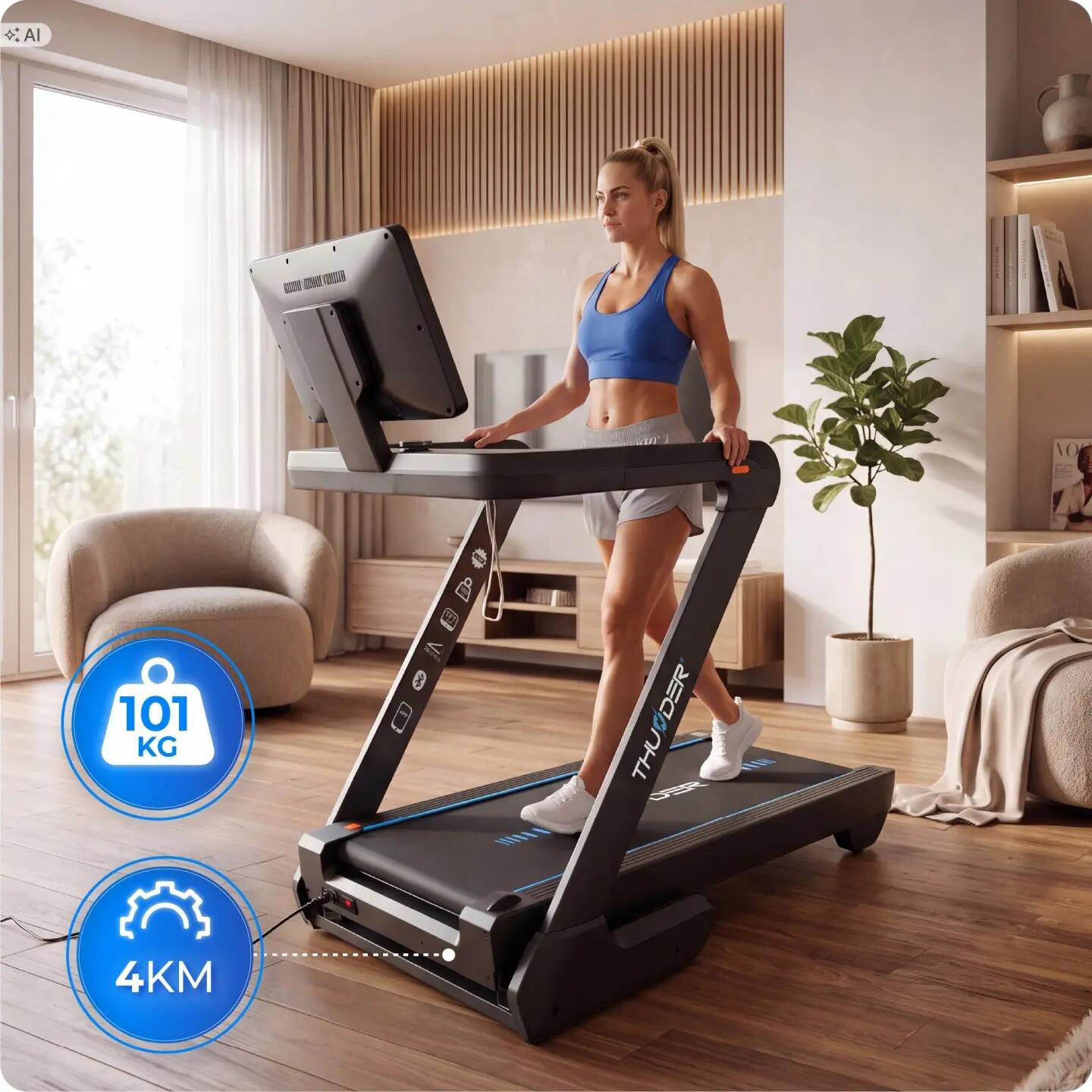 Elektrický běžecký pás THUNDER ELION 4HP Android obrazovka TFT 21,5 WiFi 180 kg 7/14