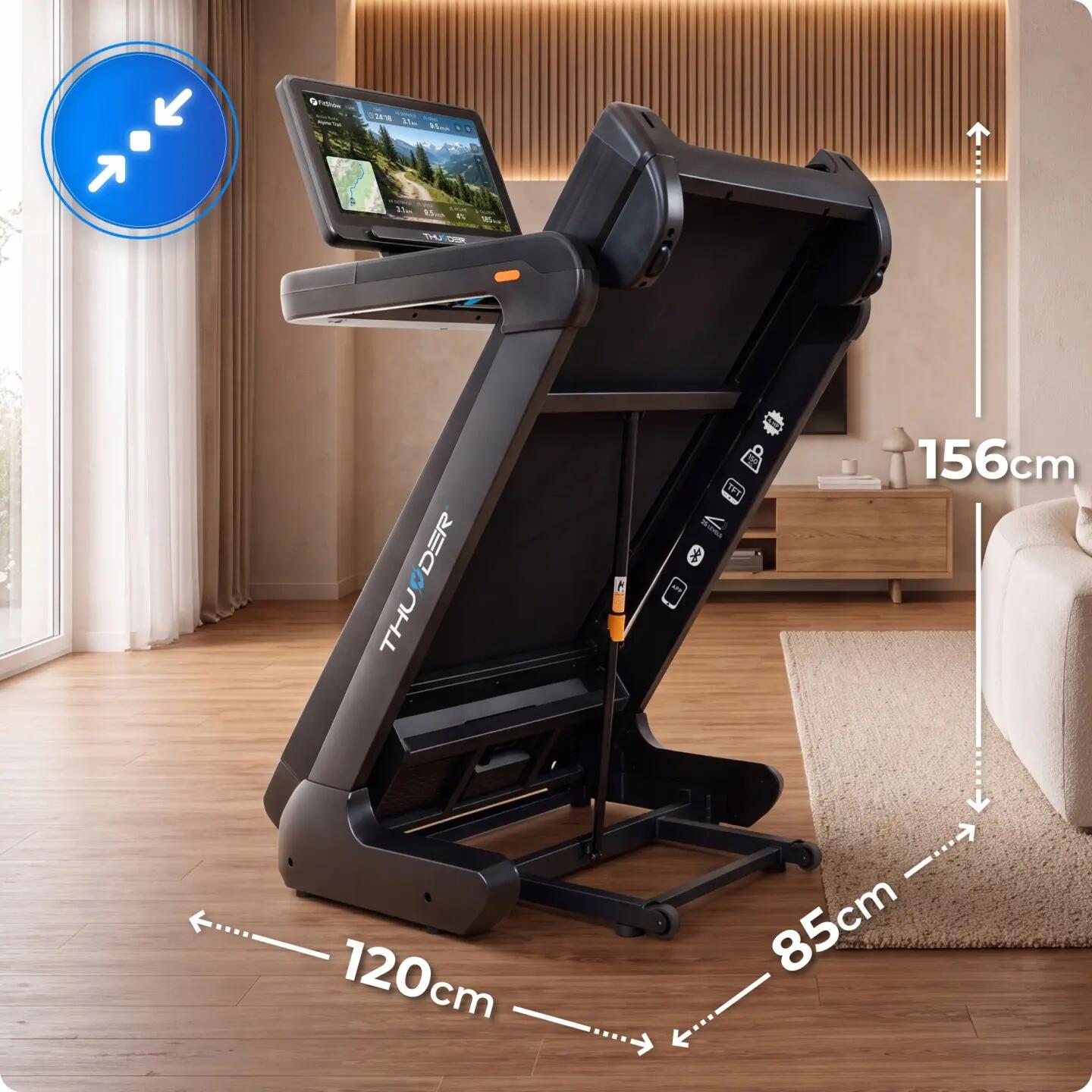 Elektrický běžecký pás THUNDER ELION 4HP Android obrazovka TFT 21,5 WiFi 180 kg 4/14