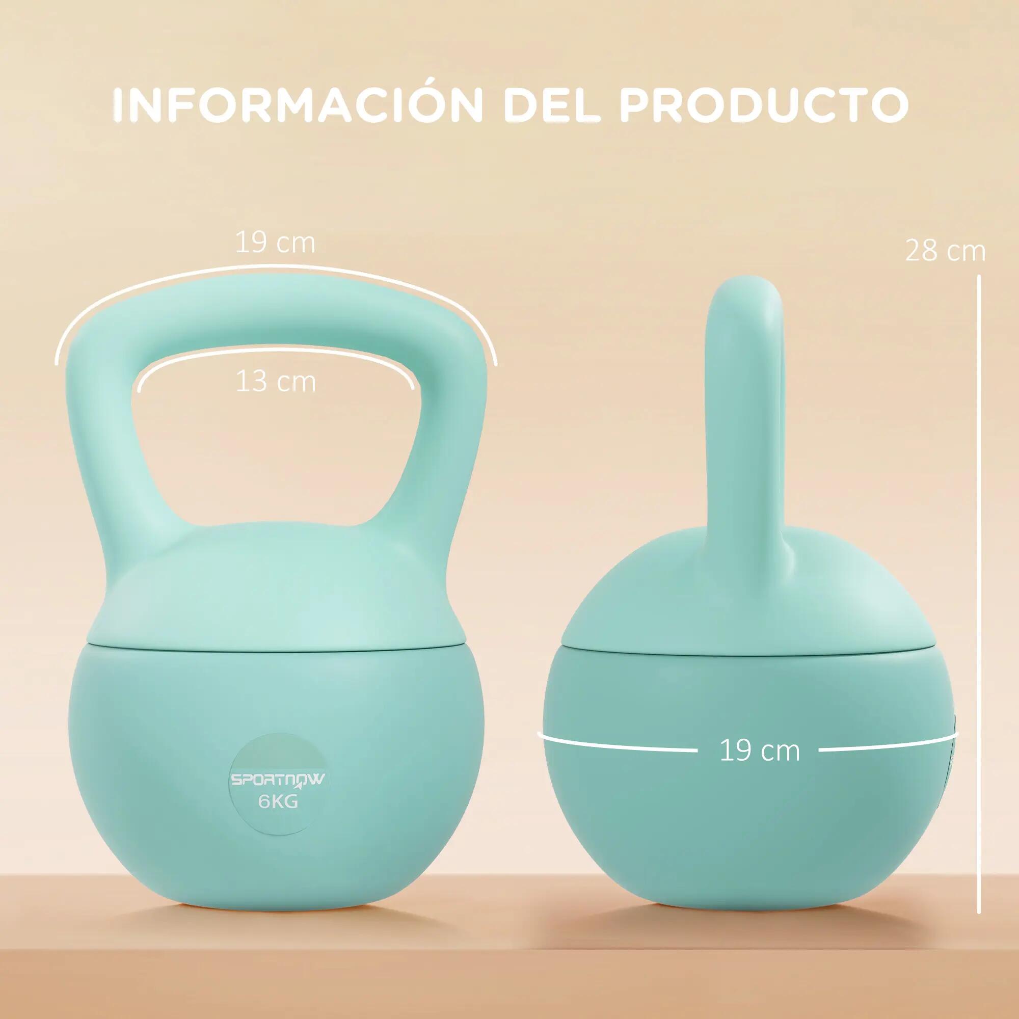 Kettlebell 19x19x28 cm verde SPORTNOW 3/7