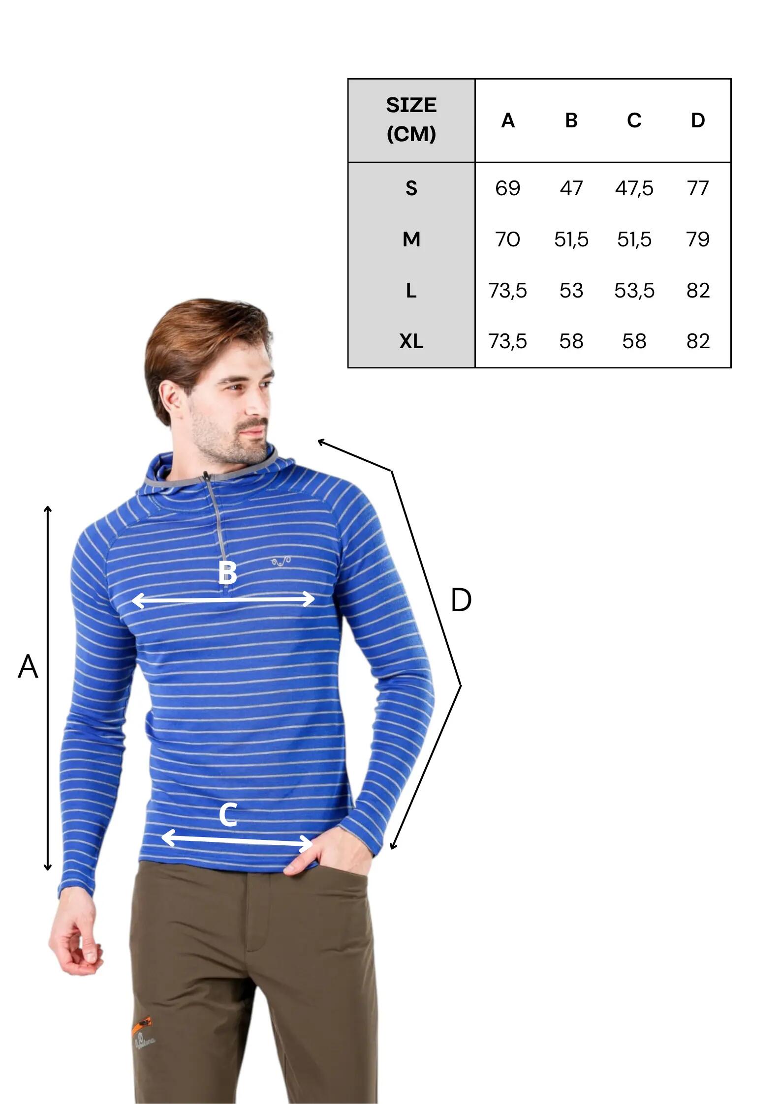 Thor Hoodie - Bluza Męska z Kapturem z 100% Wełny Merino S, Niebieski 2/7