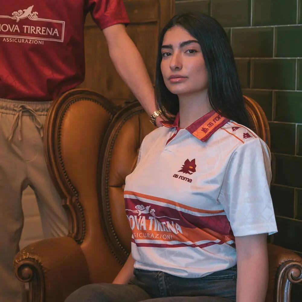 Camiseta de fútbol retro – Hombre – AS Roma 1994–95 Visitante – Blanco 2/7