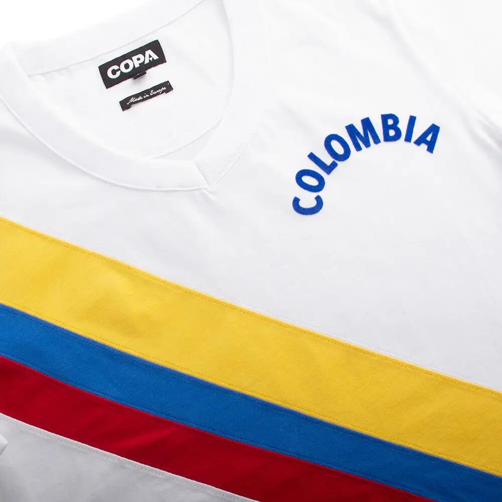 Colombie 1973 - Maillot de football rétro - Blanc – COPA Football 4/7