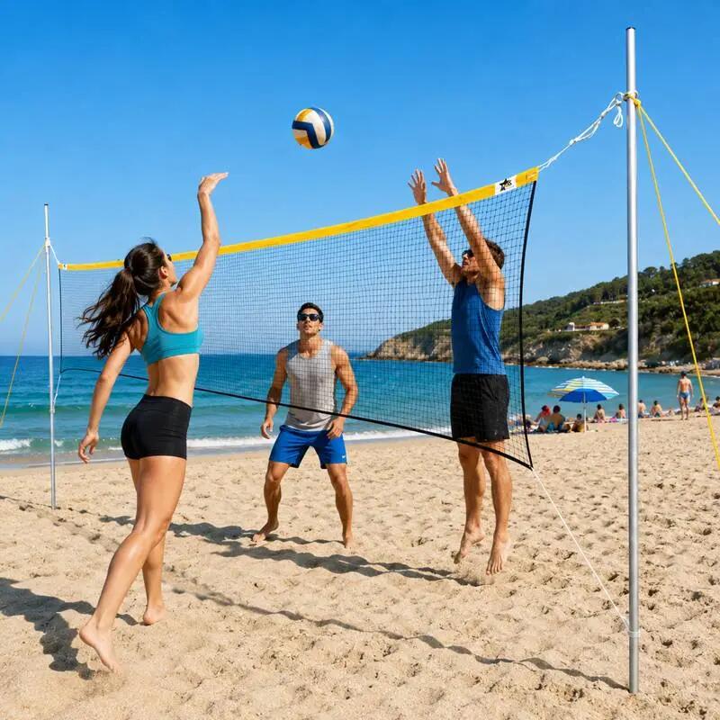Set volei si tenis cu piciorul Huck cu fileu, stalpi si tusa marcaj 3/10