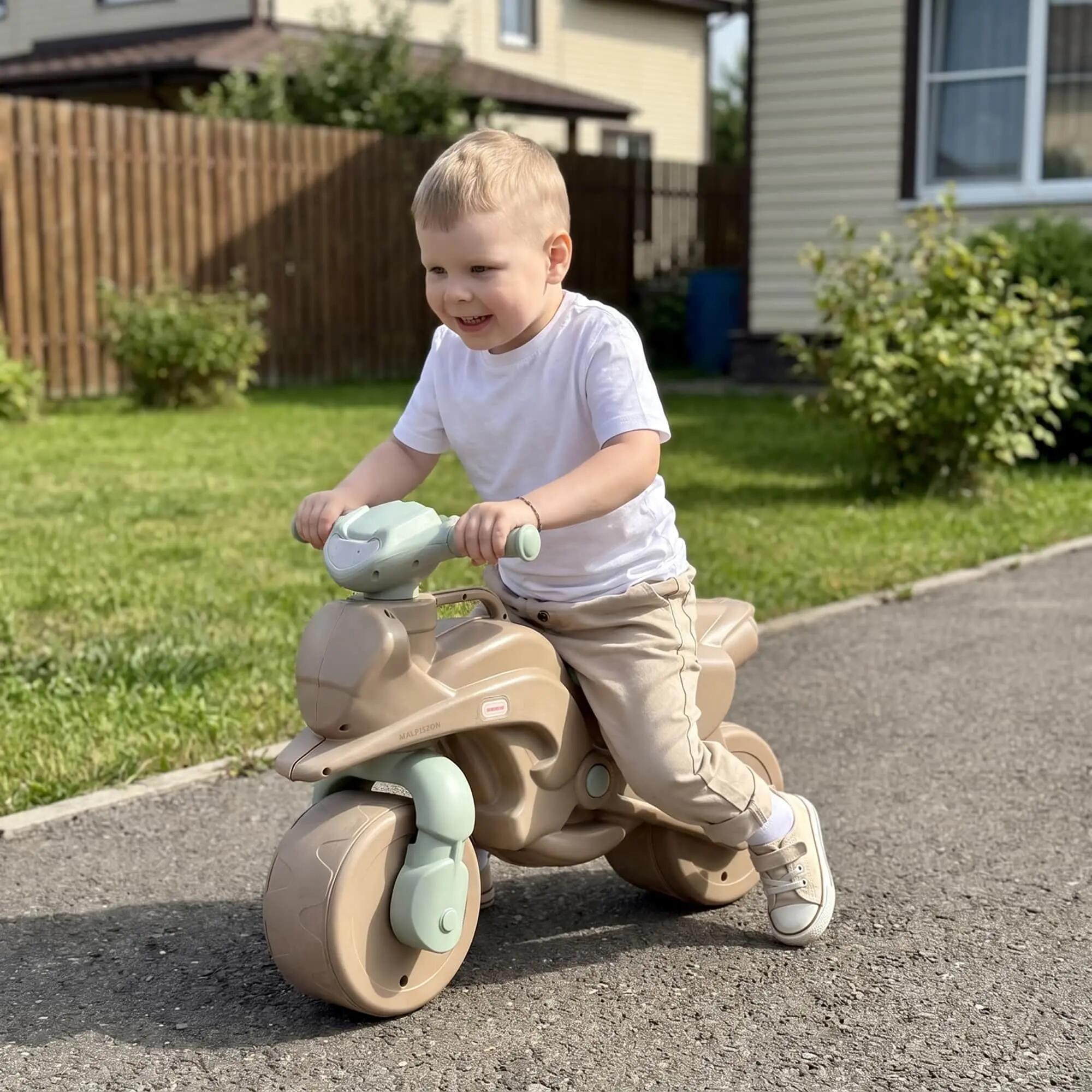 Enfant Cyclisme Draisienne moto stable larges roues Bike Beige/Menthe 6/7