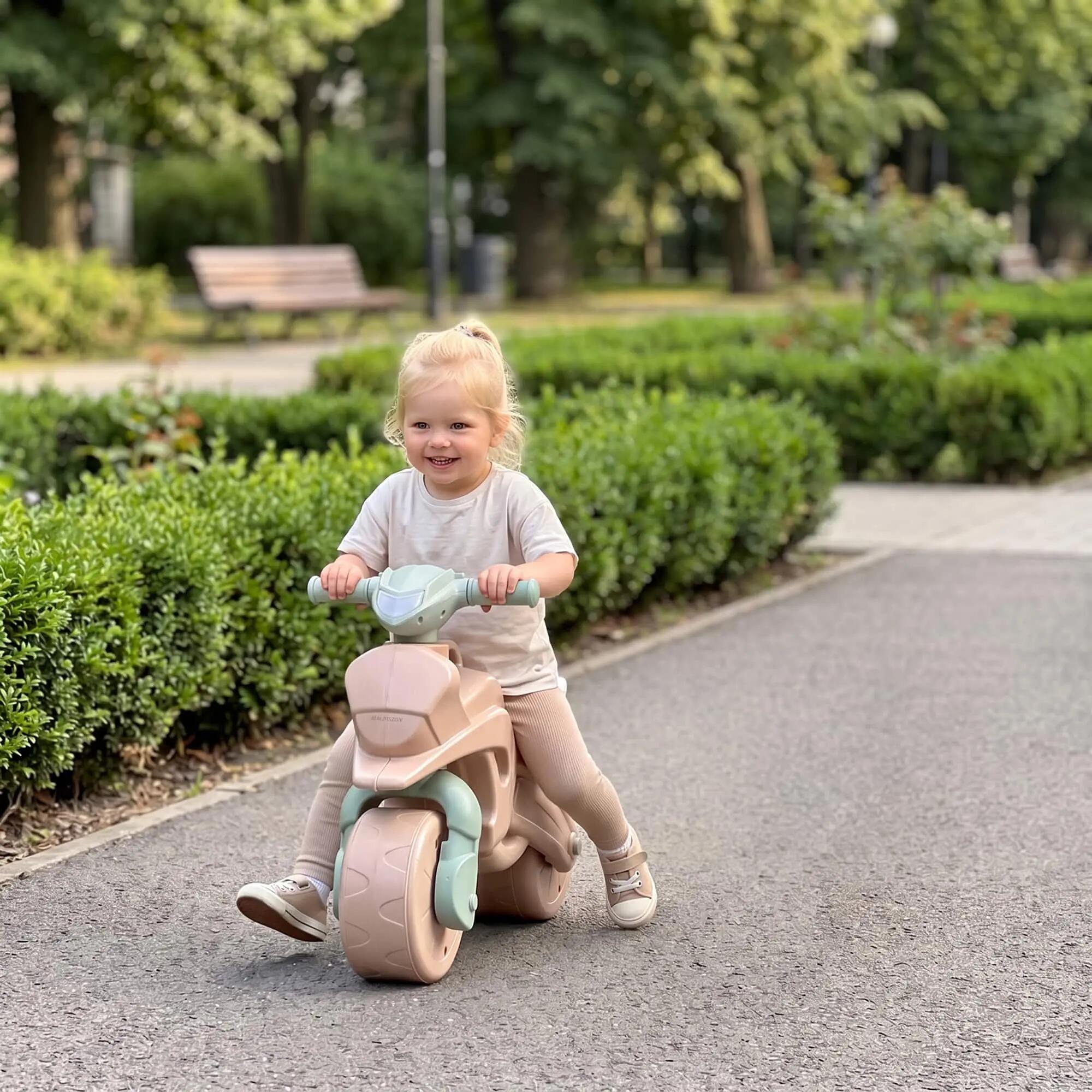 Enfant Cyclisme Draisienne moto stable larges roues Bike Beige/Menthe 5/7