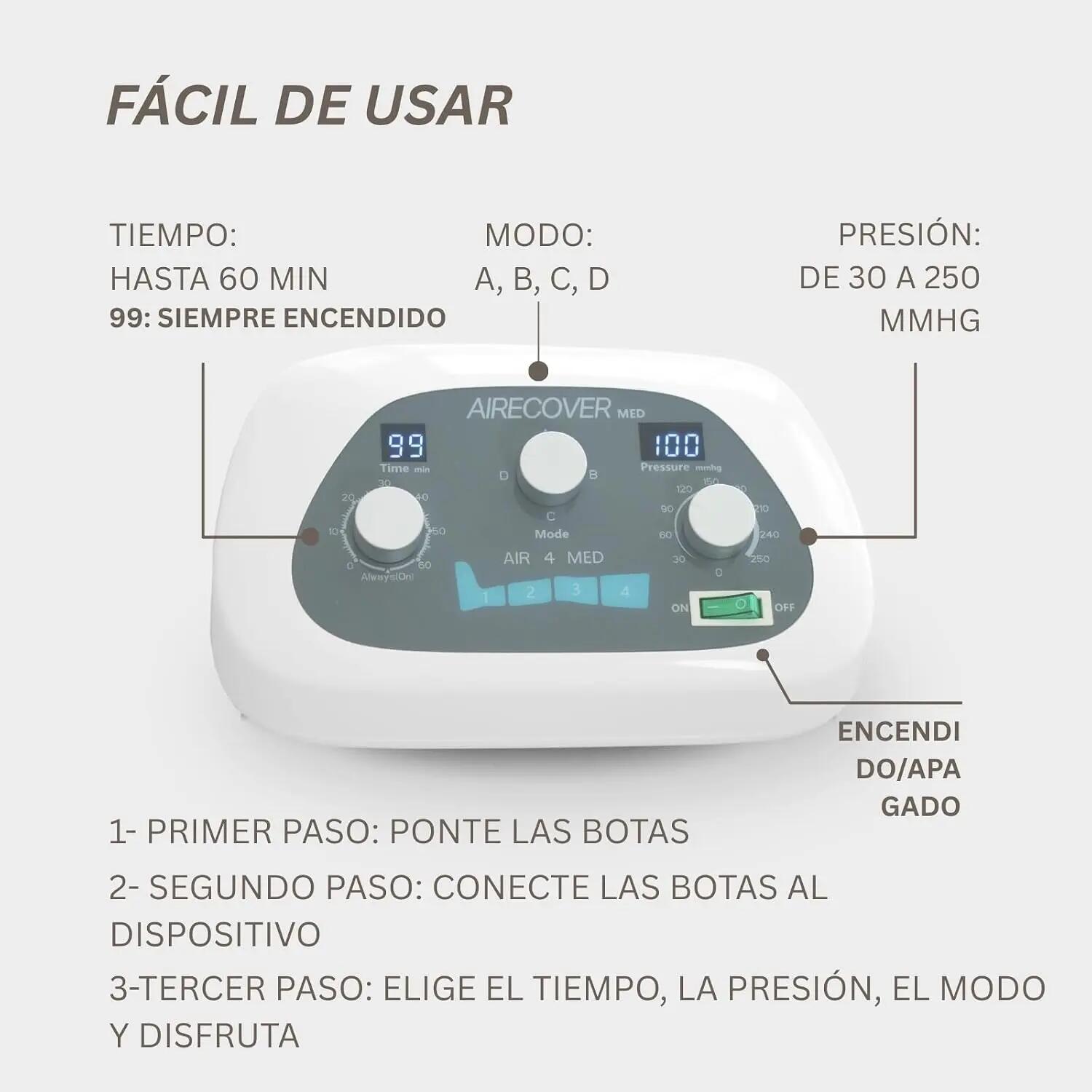 Pressoterapia per uso domestico AIR 4 MED: stivali massaggianti per gambe 7/9