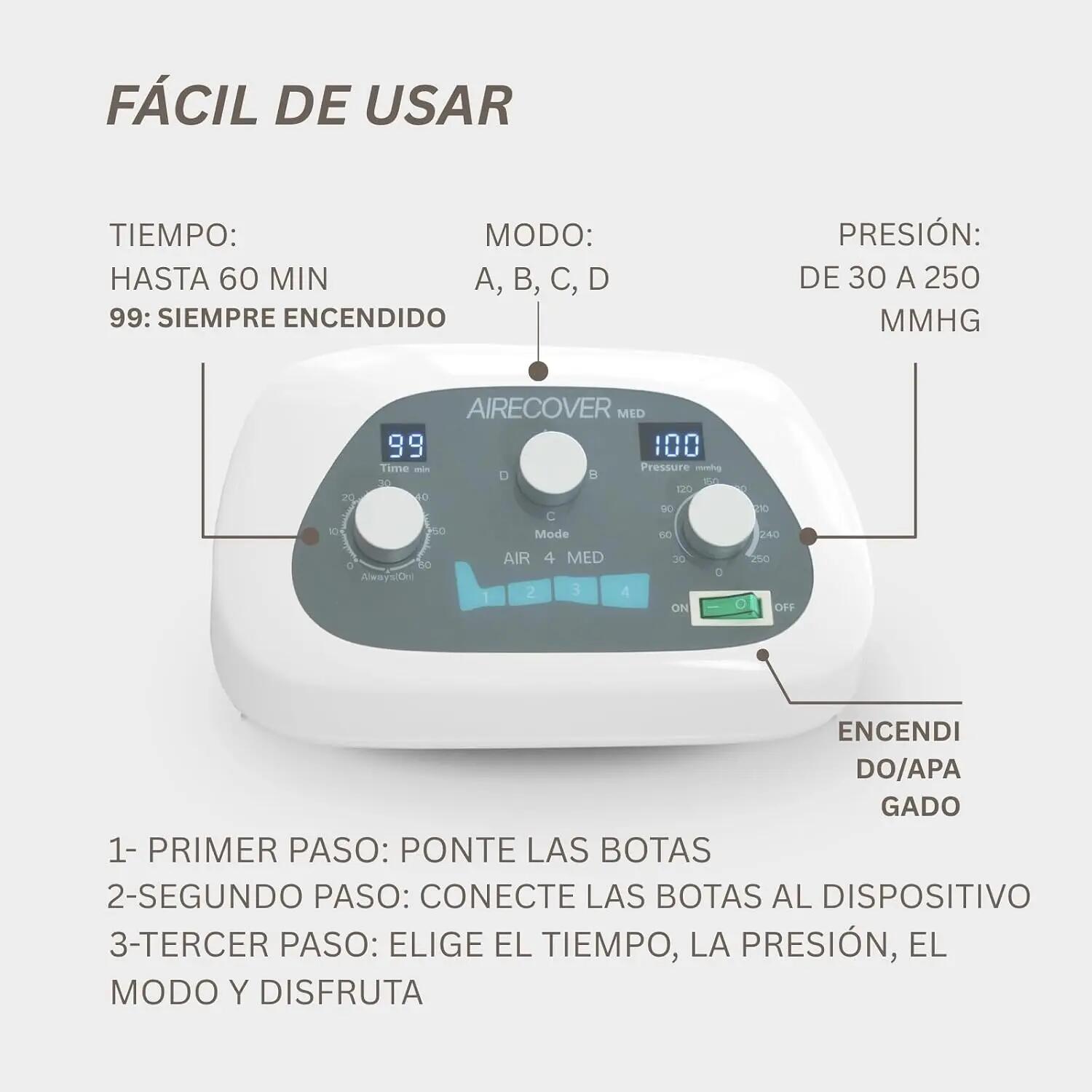 Pressoterapia per uso domestico AIR 4 MED KIT: stivali, fascia addominale e brac 7/9
