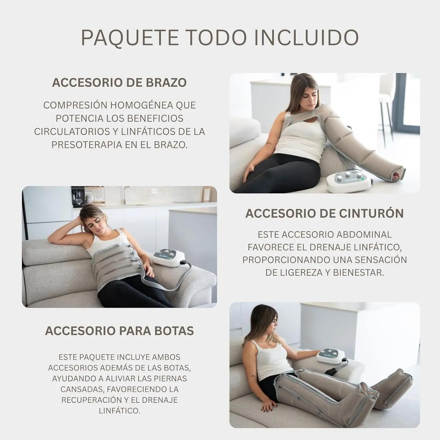 Pressoterapia per uso domestico AIR 4 MED KIT: stivali, fascia addominale e brac 4/9