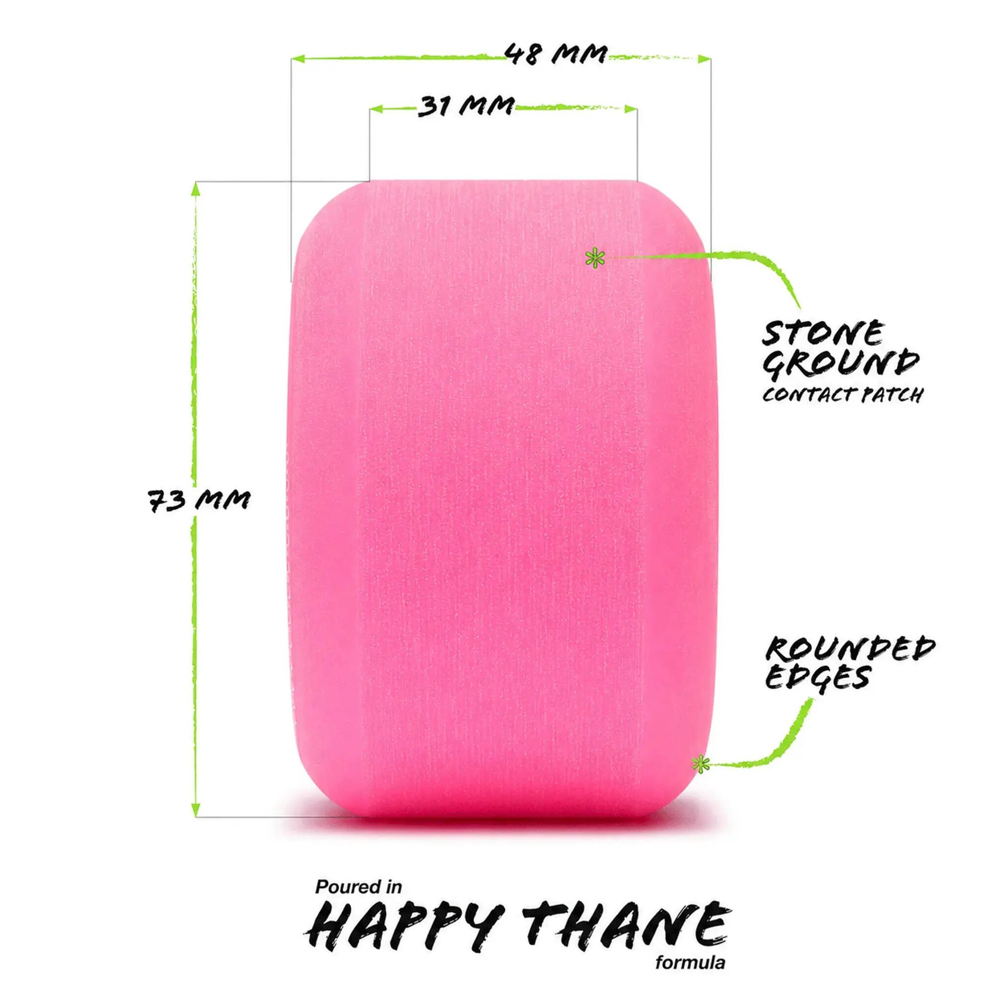 Ruote Beefcake 73MM 83A - Ruote per Skateboard in Uretano - Rosa - Id 3/4