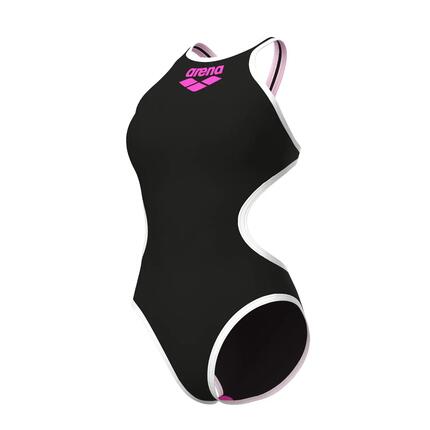 Maillot de Bain 1 Pièce Femme Arena One Big Logo Blanc Or