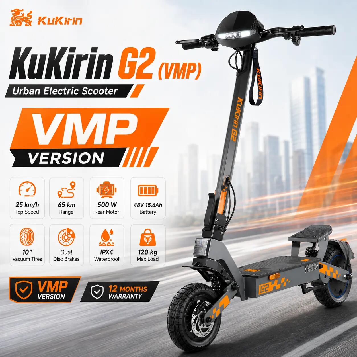 KuKirin G2 VMP elektrische scooter - Spaans DGT VMP-gecertificeerd 1/15