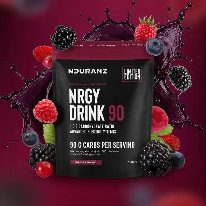 Nrgy Drink 90 Forest Berries Kohlenhydrate Triathlon Laufen Rad Nduranz 1,2 kg 1/11