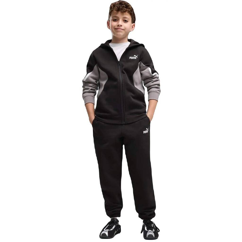 Tracksuit Puma Ess Block Full-zip Sweat Suit B, Black, Kids