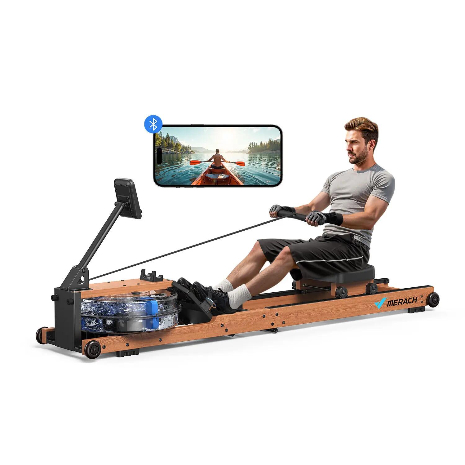 Rameur à Eau Pliable -  R28 MERACH - Carte Interactive/Jeux d'APP - Bluetooth 2/9