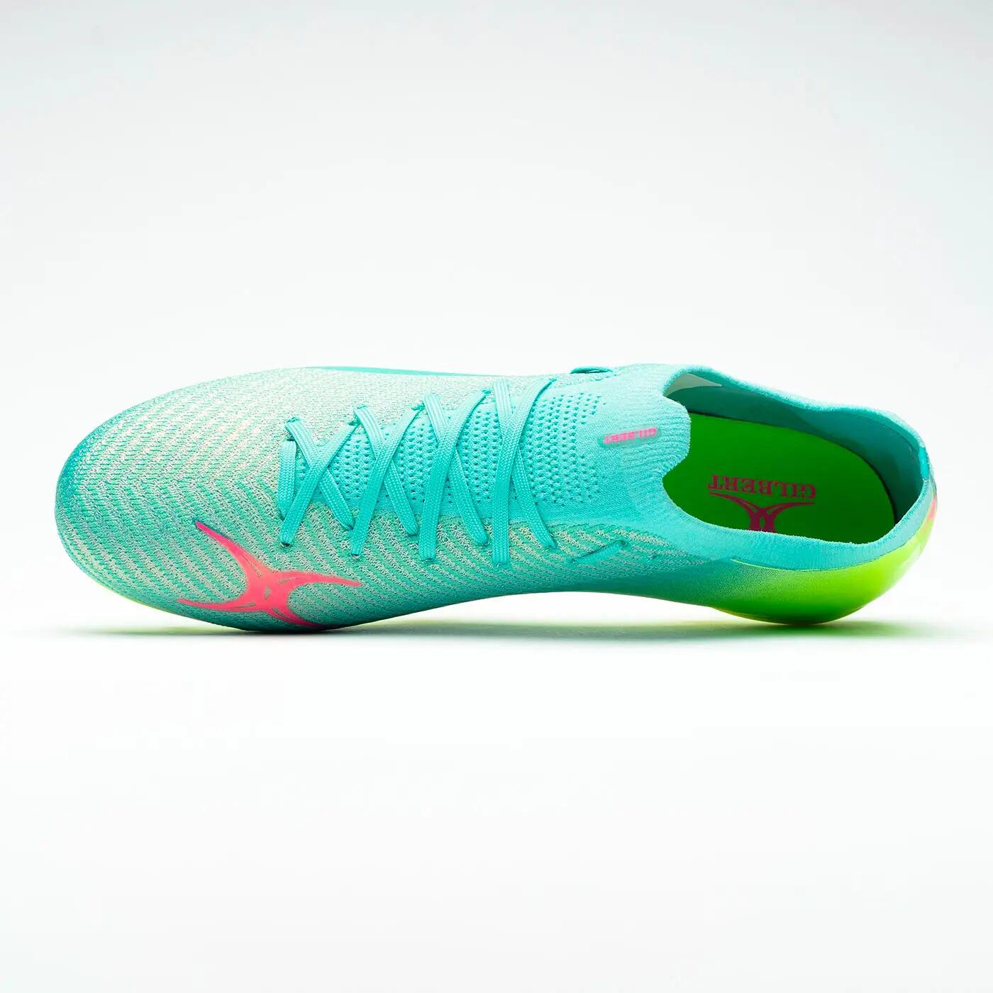 Gilbert Speedstar 6S azul turquesa y verde botas de rugby 4/7