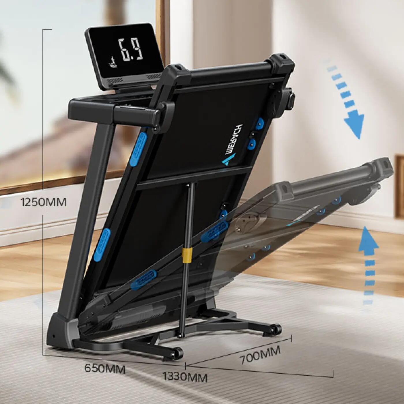 Tapis de Course Pliable – MERACH - Inclinaison 15% - 0.8-12km/h - Moteur 2.5HP 2/7